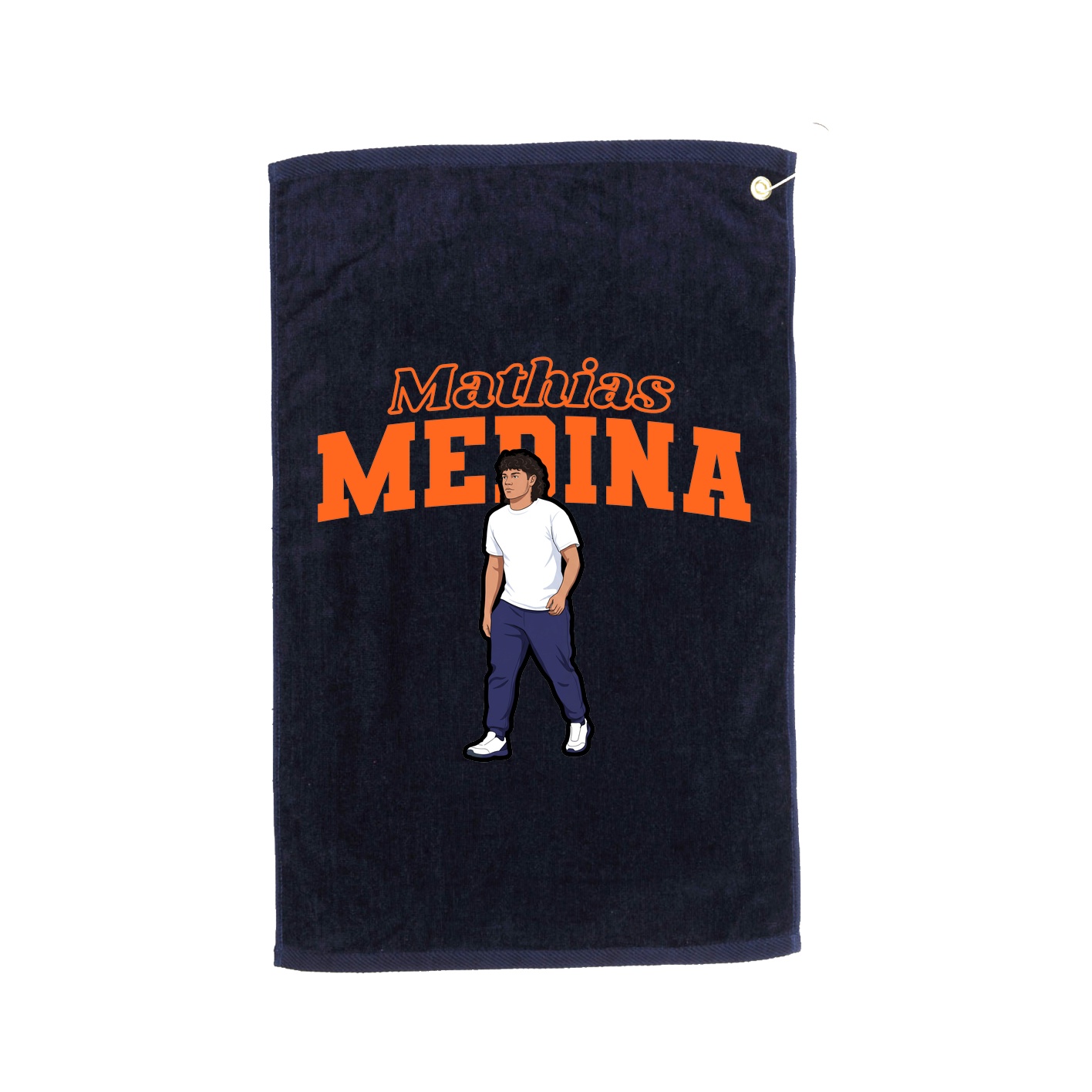 Golf Towel — Name Arch in Navy