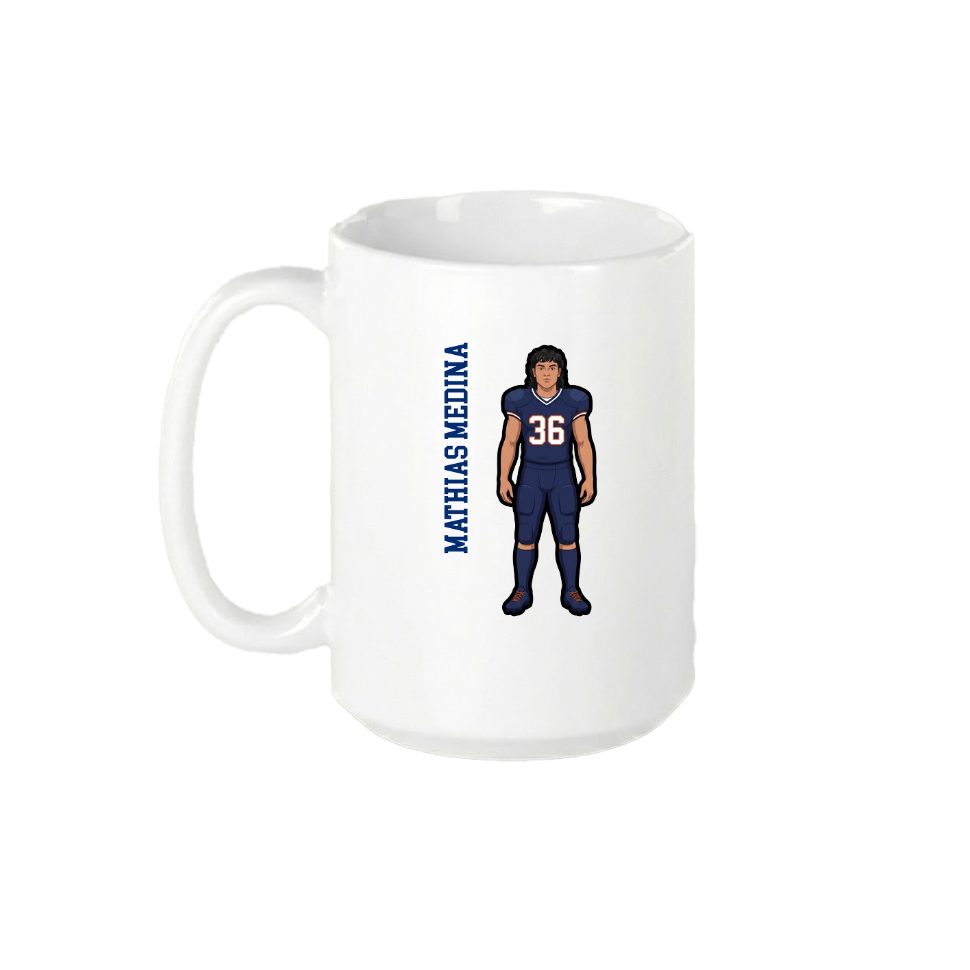 15oz Coffee Mug — Name Vertical in White
