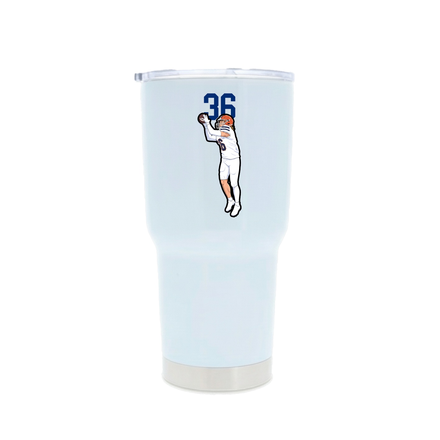 30oz Stainless Steel Tumbler — Number Top in White