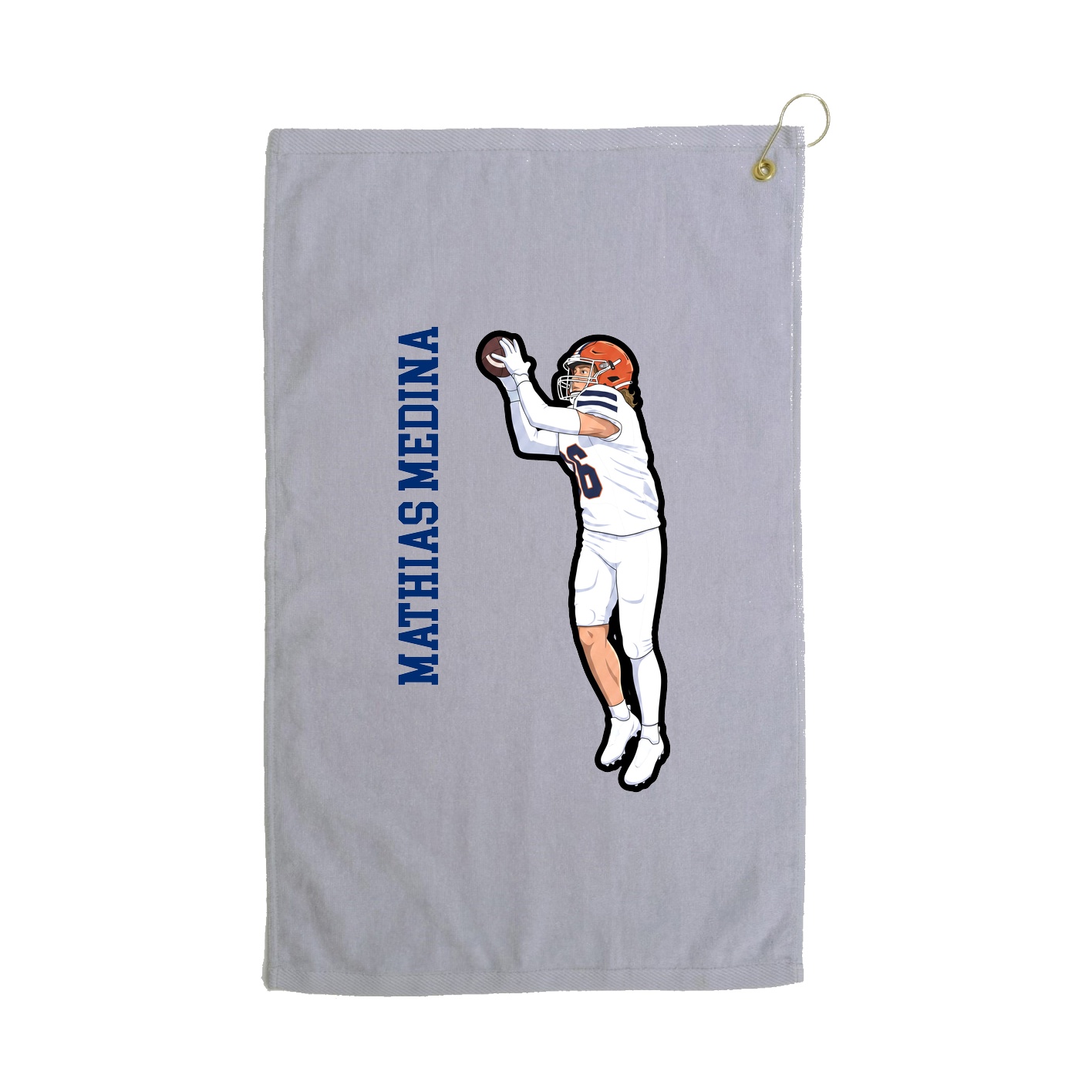 Golf Towel — Name Vertical in Grey