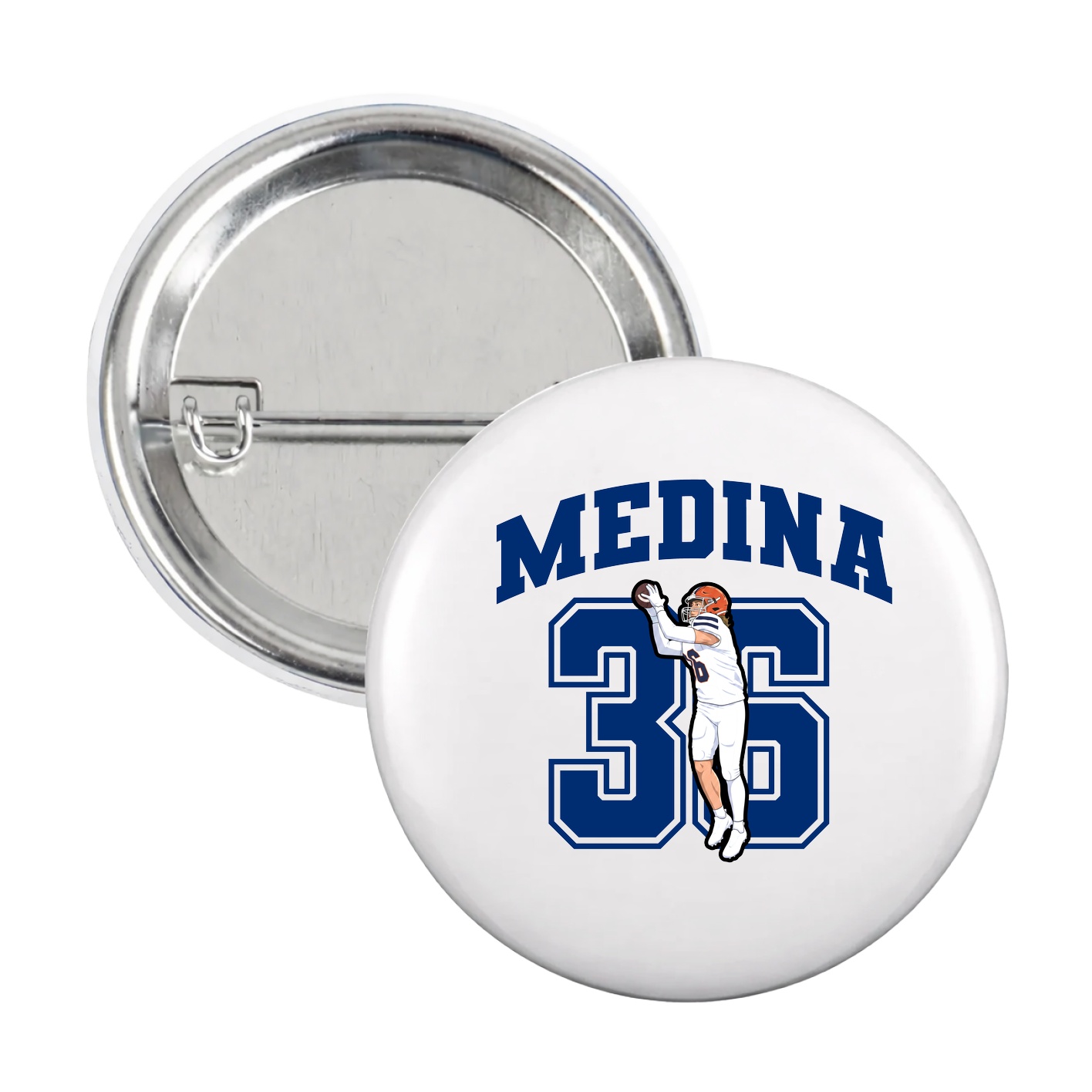 Game Day Button — Number in White