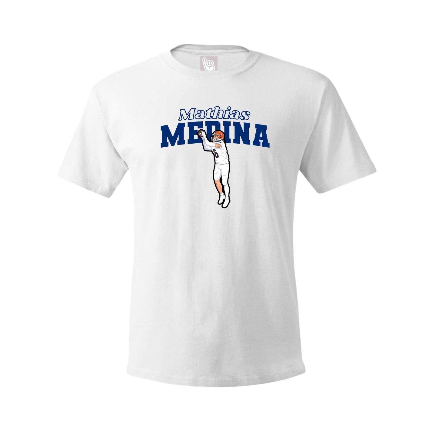 Youth Tee — Name Arch in White