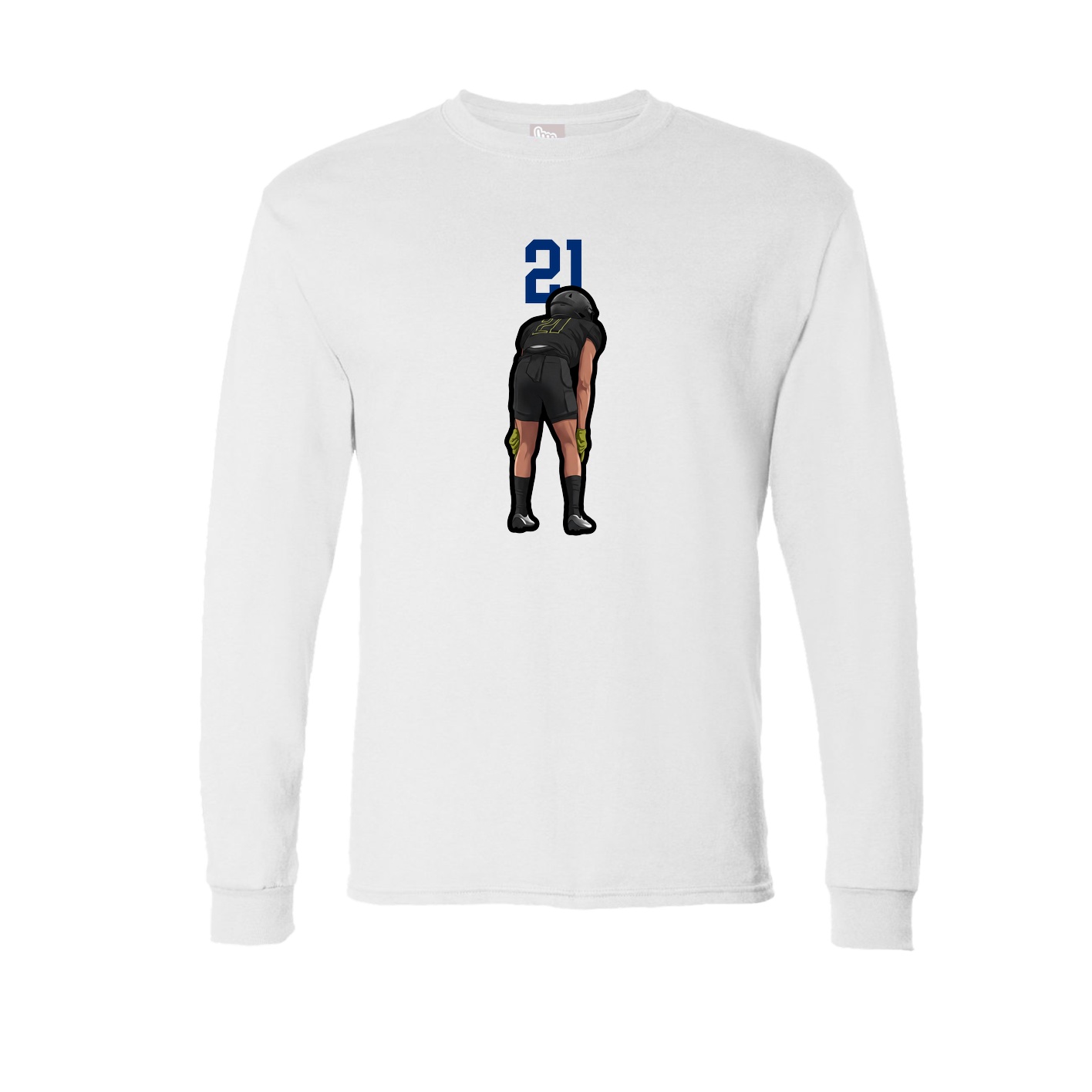 Long Sleeve Tee — Number Top in White