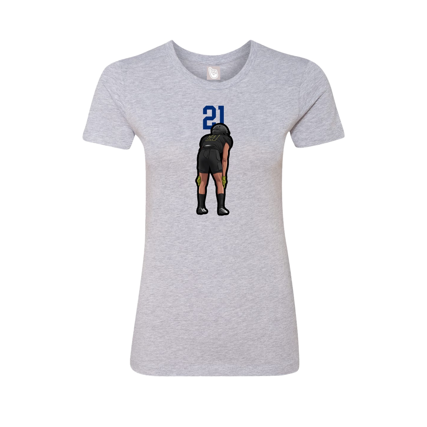 Fitted Women's Tee — Number Top in Grey