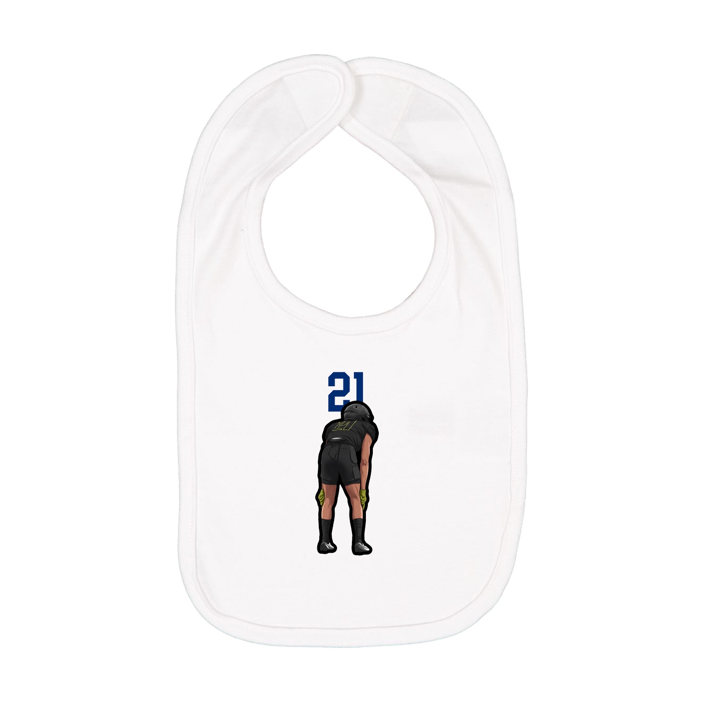 Infant Bib — Number Top in White