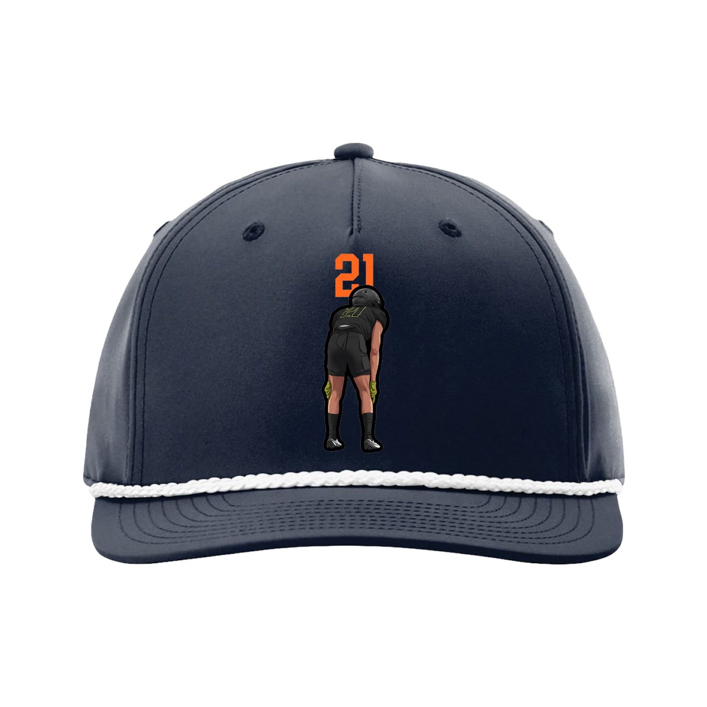 Five-Panel Classic Rope Cap — Number Top in Navy