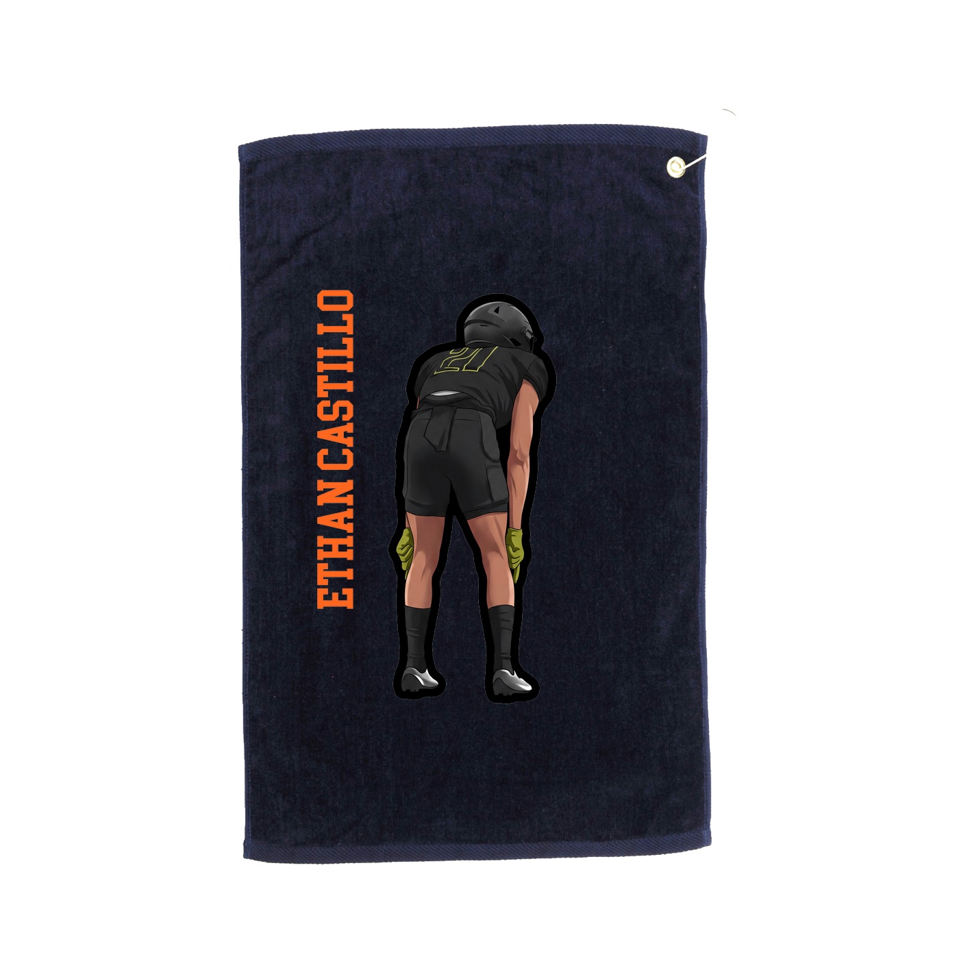Golf Towel — Name Vertical in Navy