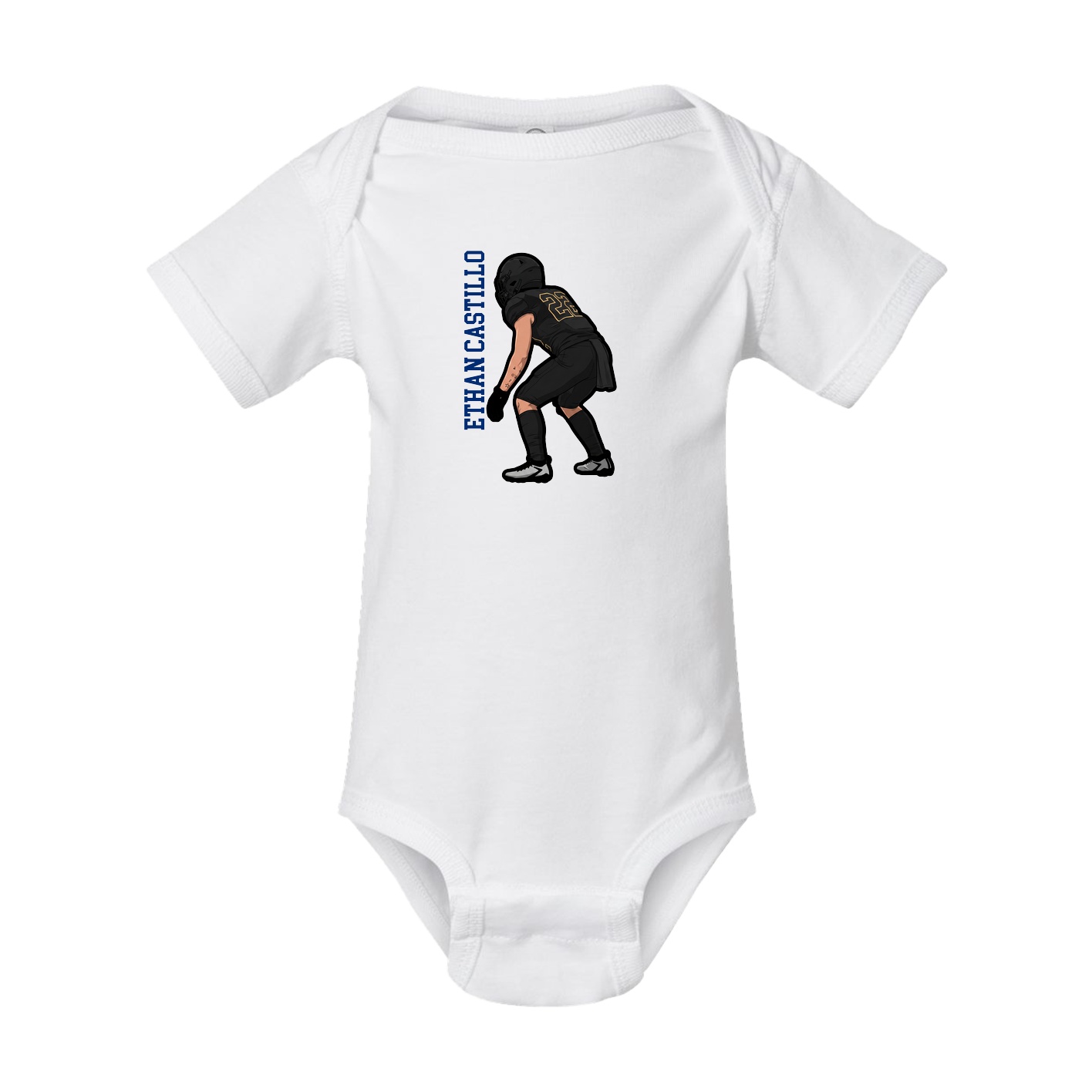 Baby Onesie — Name Vertical in White