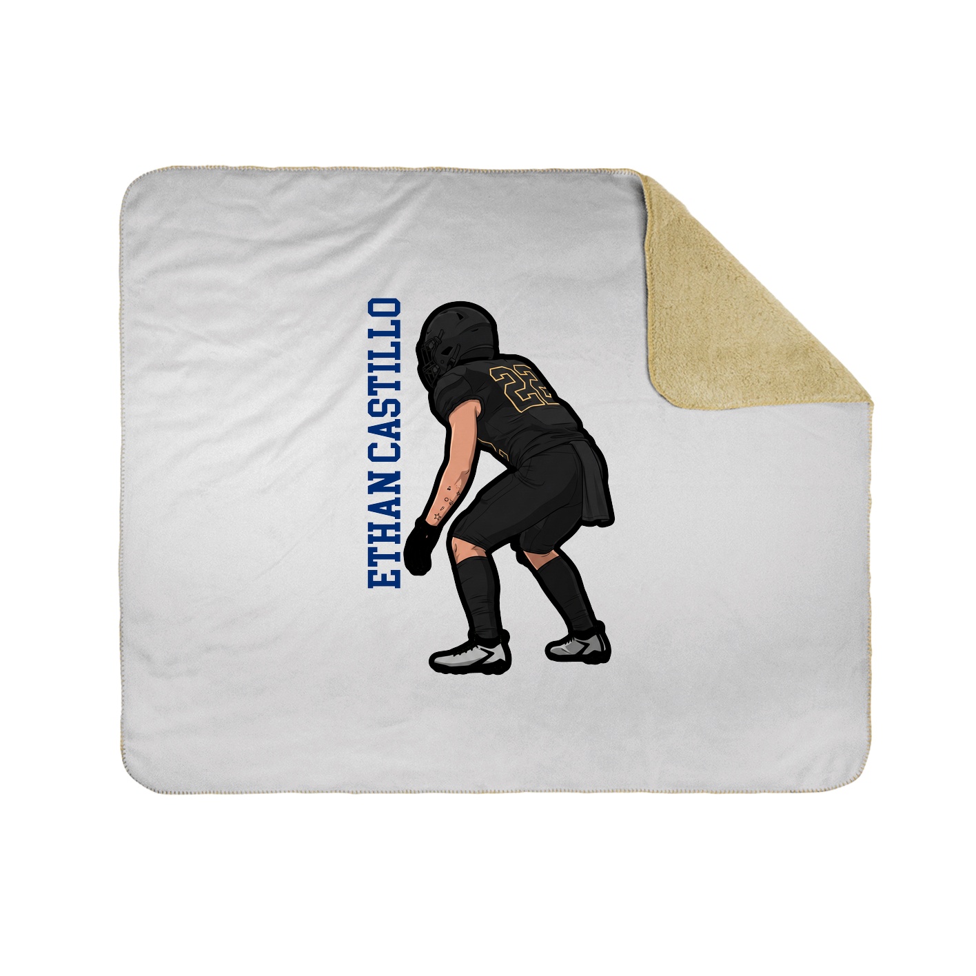 Throw Blanket — Name Vertical in White