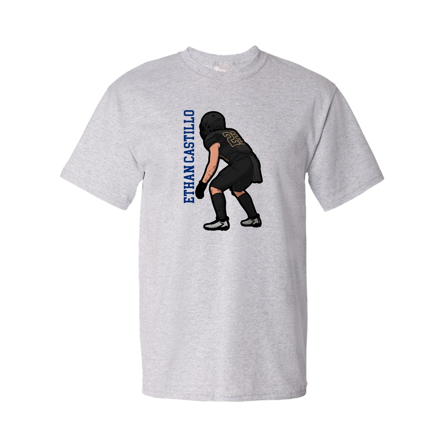 Tee — Name Vertical in Grey
