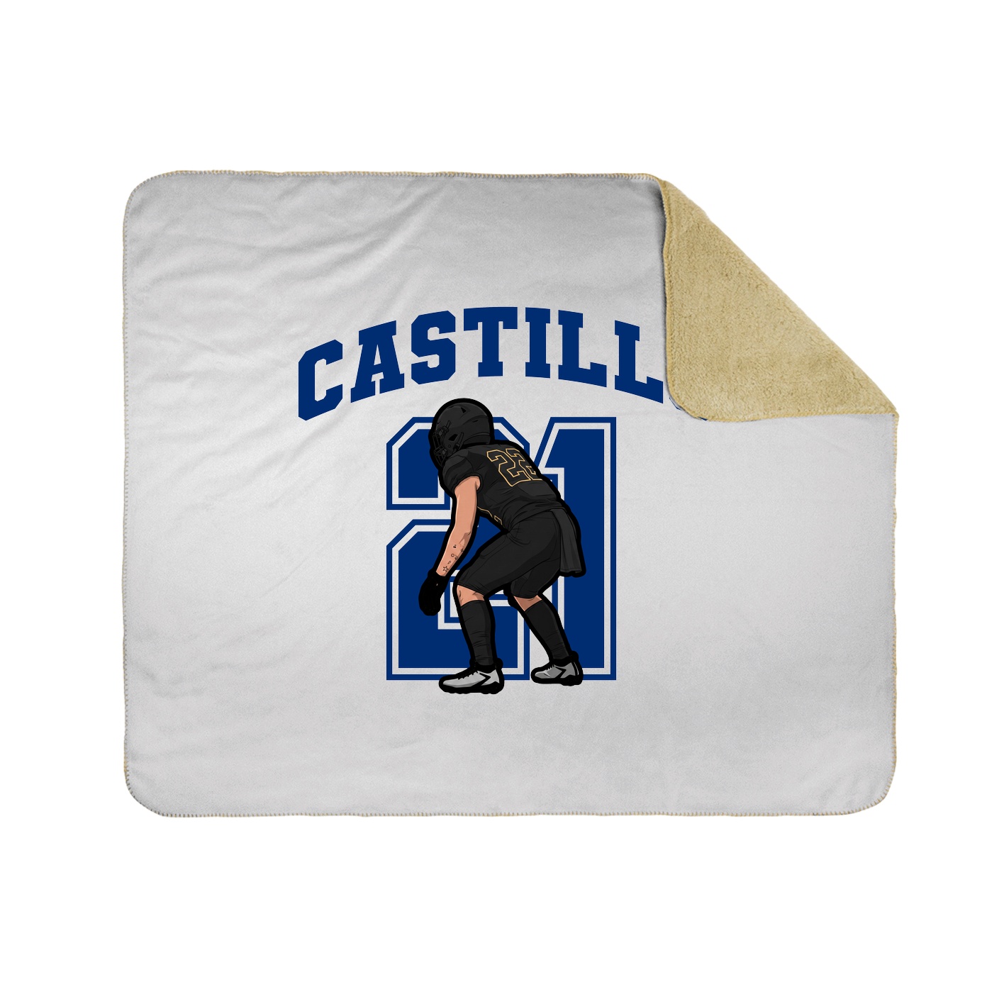 Throw Blanket — Number in White