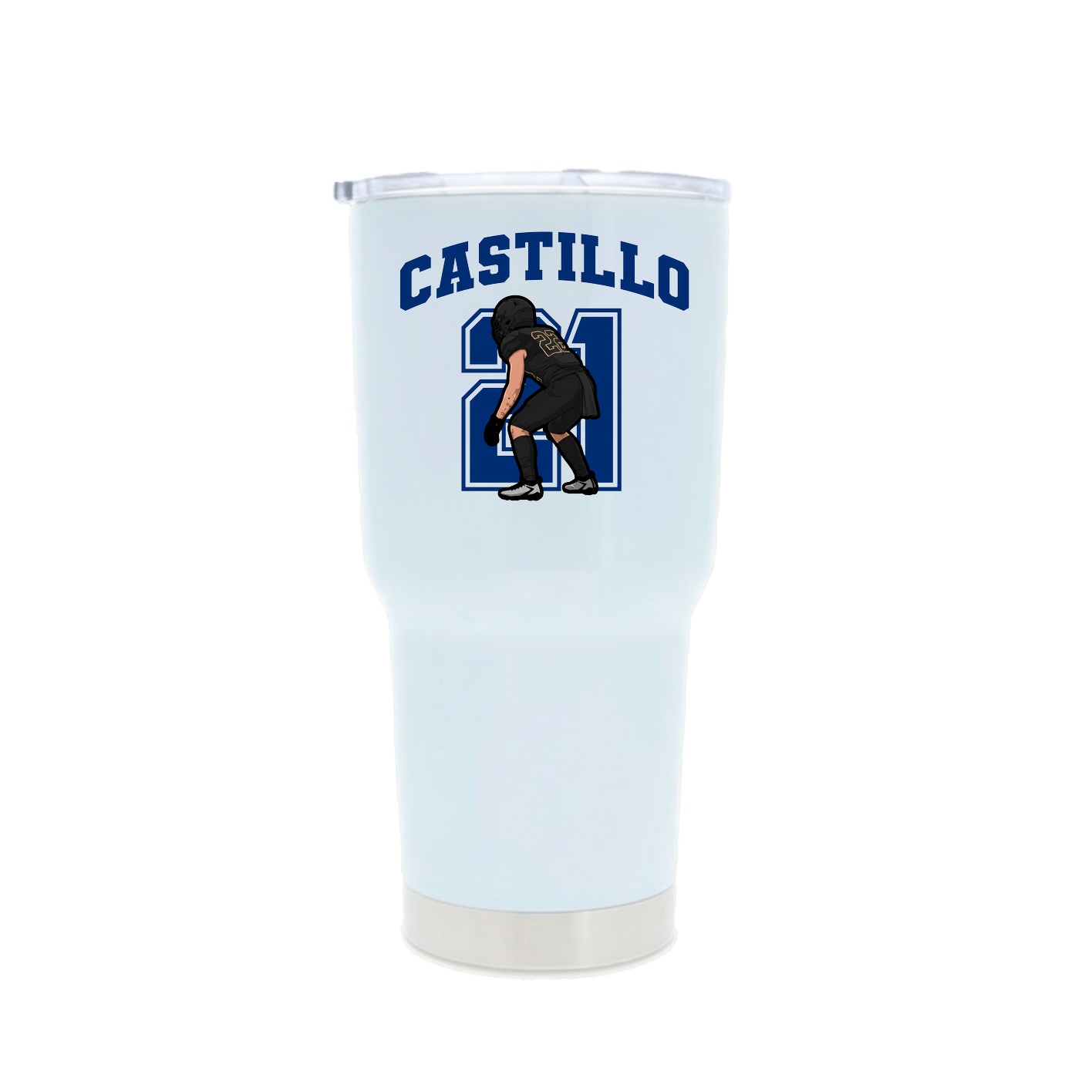 30oz Stainless Steel Tumbler — Number in White