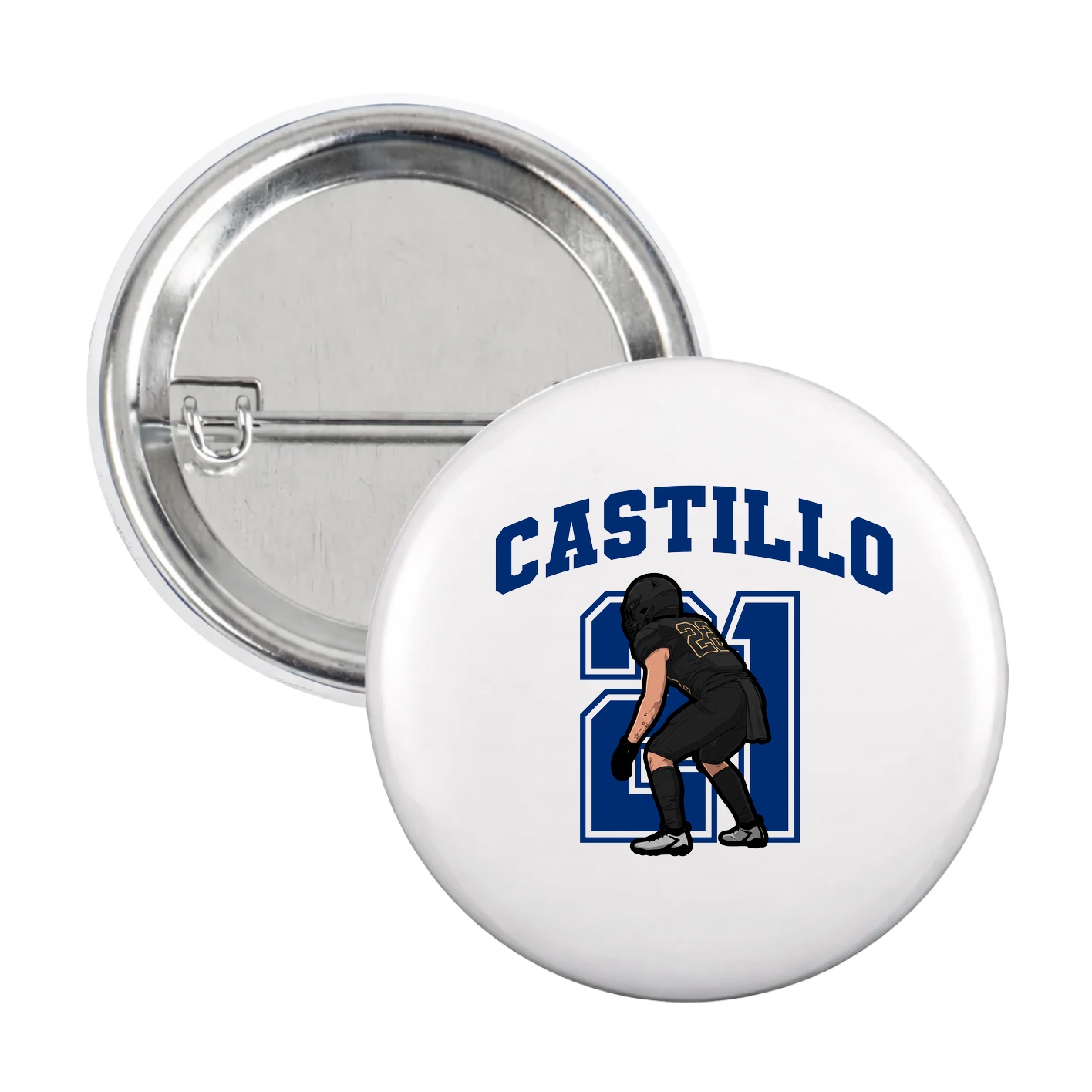 Game Day Button — Number in White