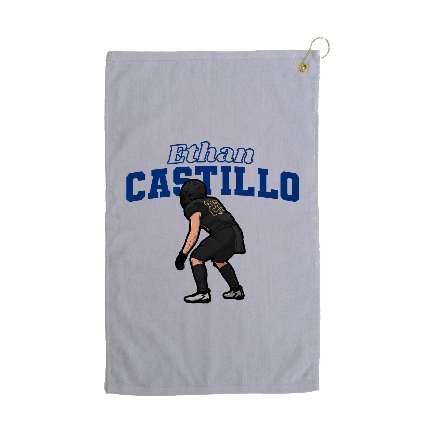 Golf Towel — Name Arch in Grey