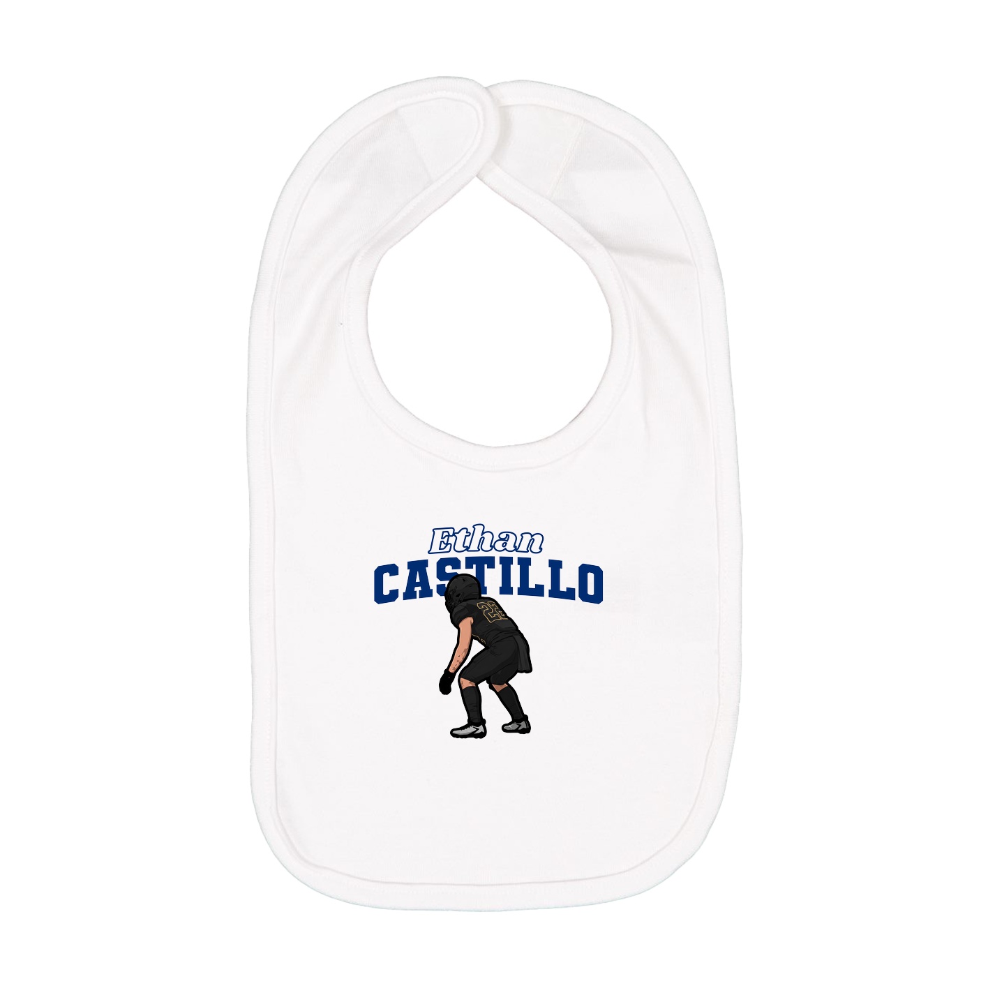Infant Bib — Name Arch in White