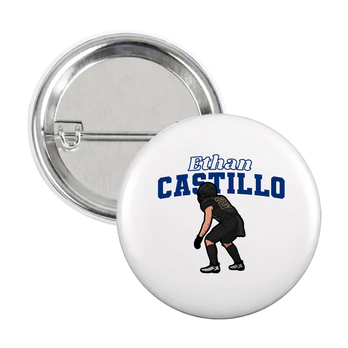 Game Day Button — Name Arch in White