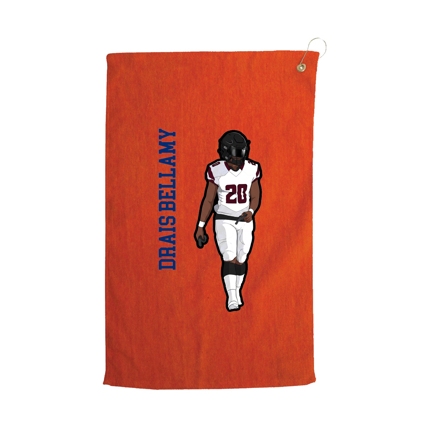 Golf Towel — Name Vertical in Orange