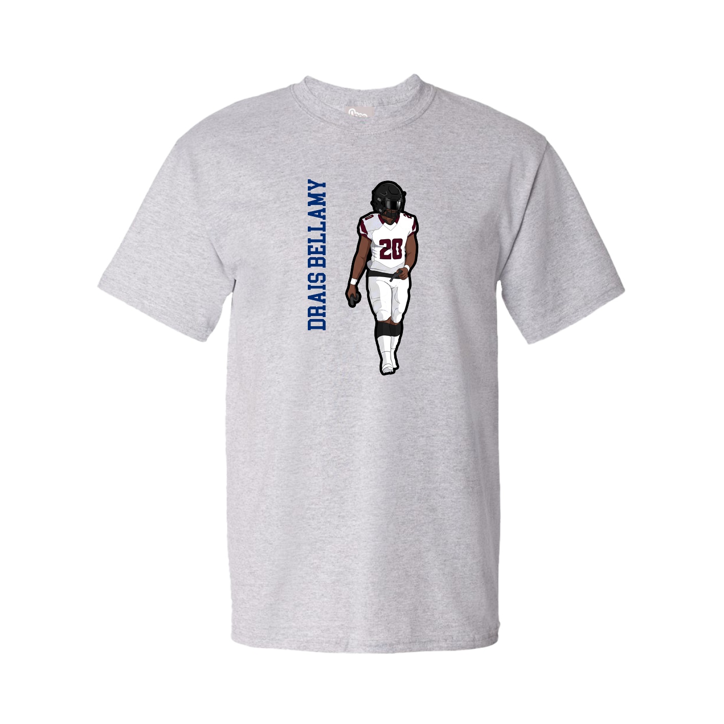 Youth Tee — Name Vertical in Grey