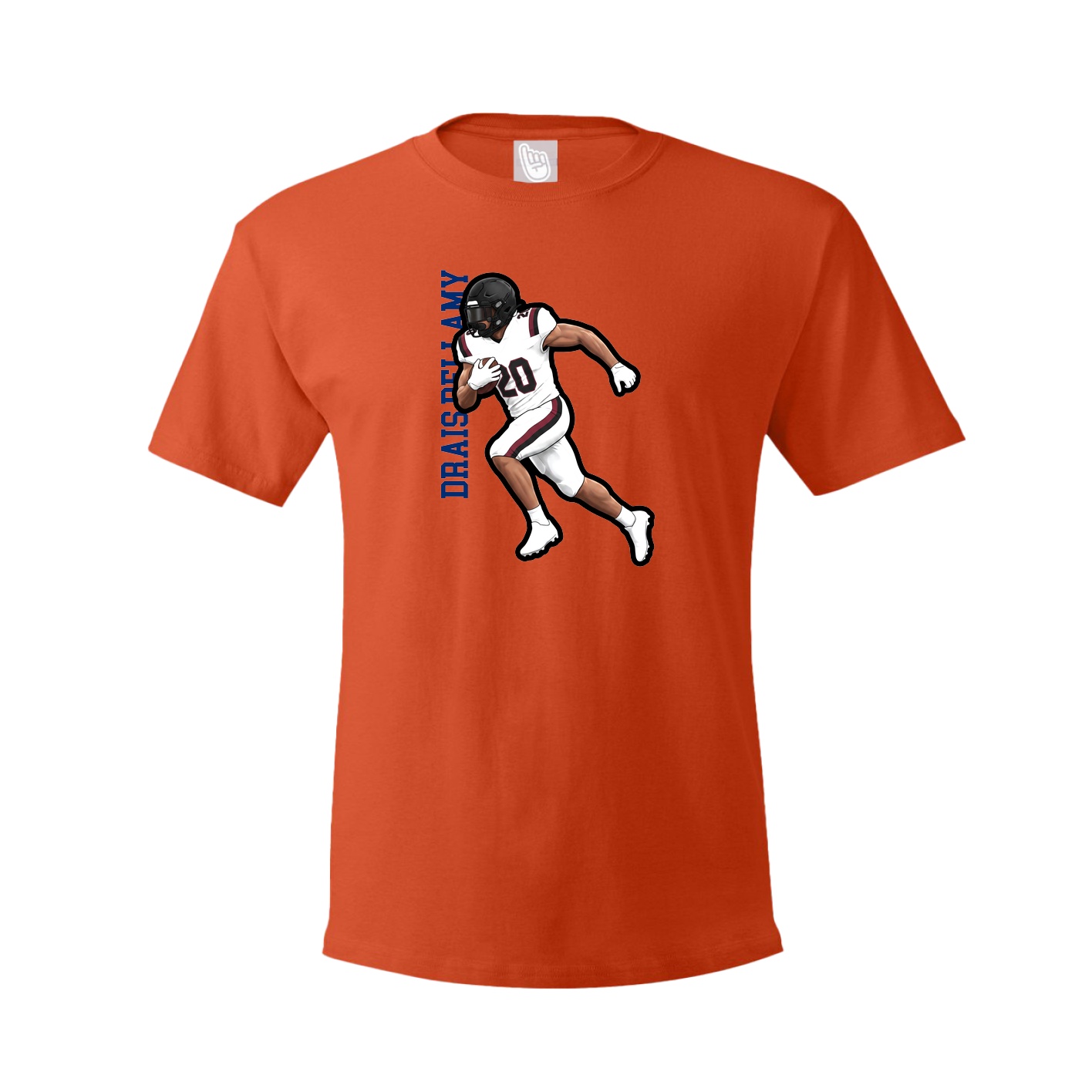 Tee — Name Vertical in Orange