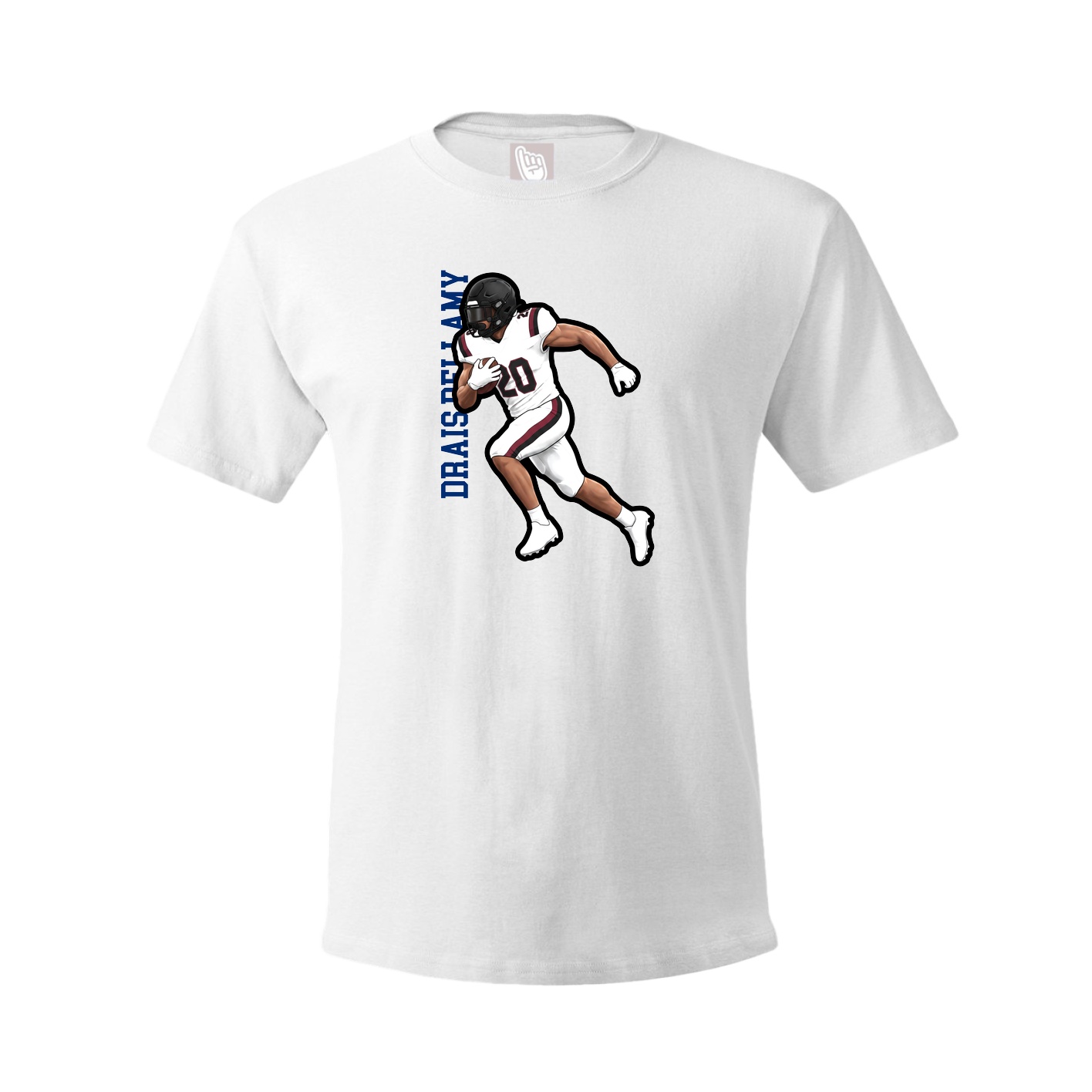 Youth Tee — Name Vertical in White