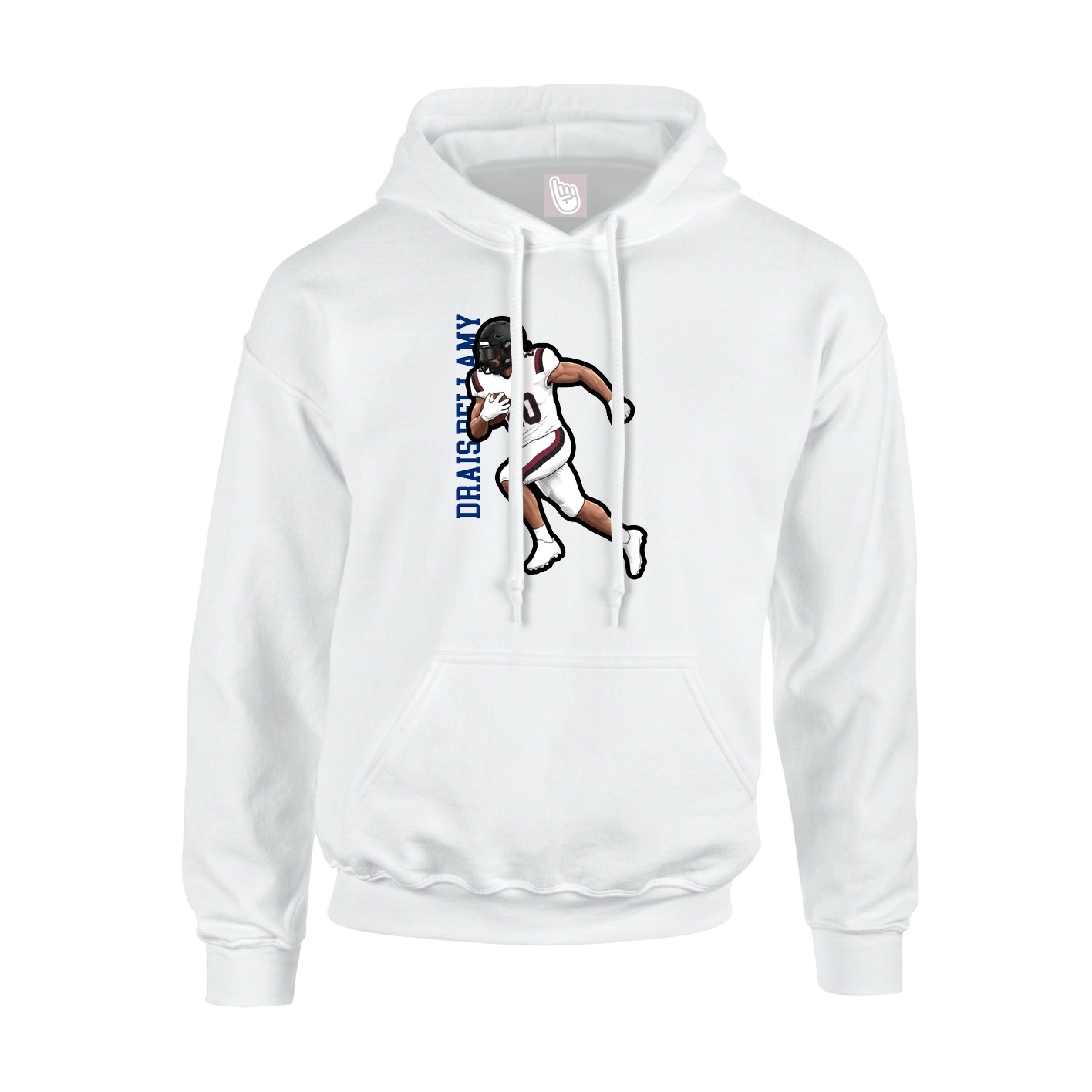 Hoodie — Name Vertical in White