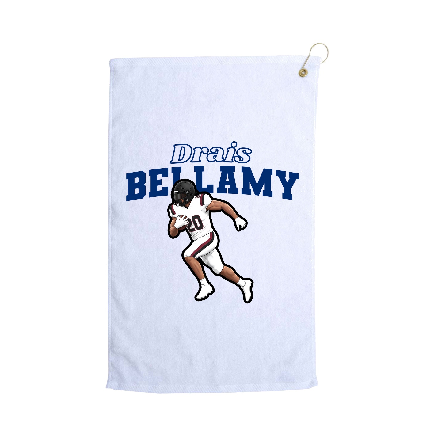 Golf Towel — Name Arch in White