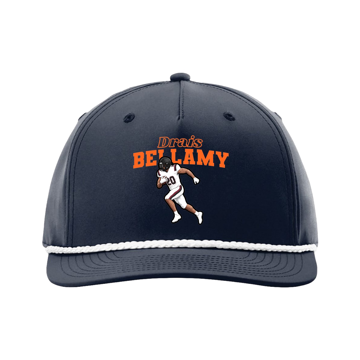 Five-Panel Classic Rope Cap — Name Arch in Navy