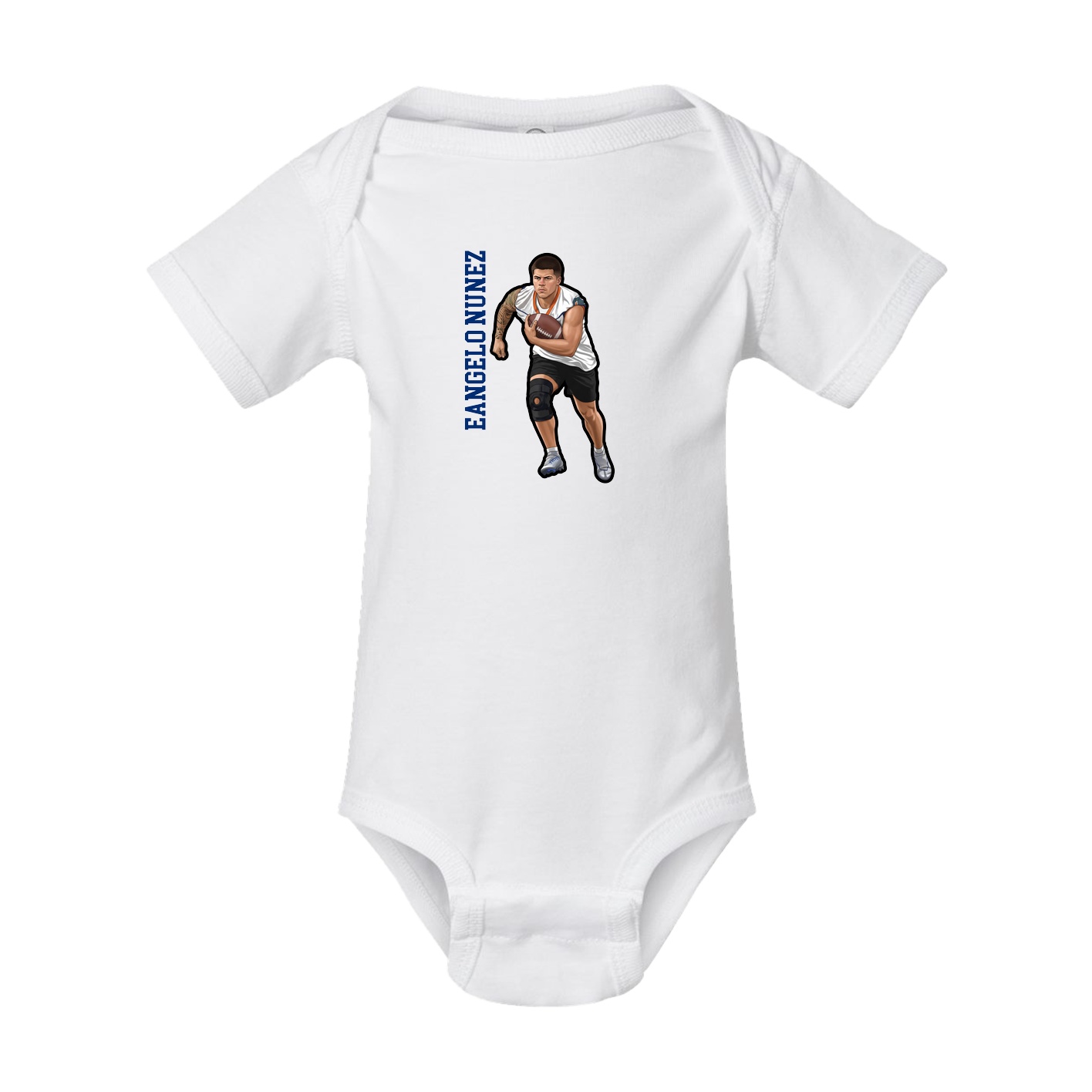 Baby Onesie — Name Vertical in White