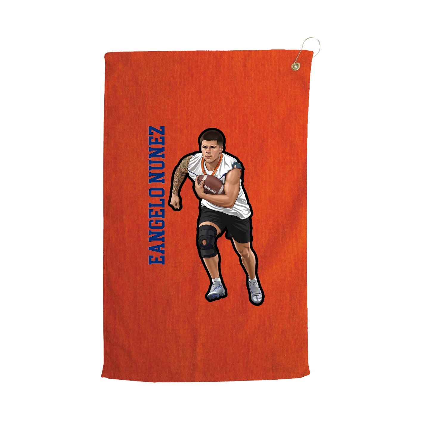 Golf Towel — Name Vertical in Orange