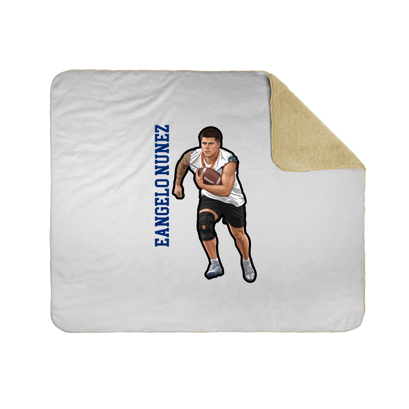 Throw Blanket — Name Vertical in White