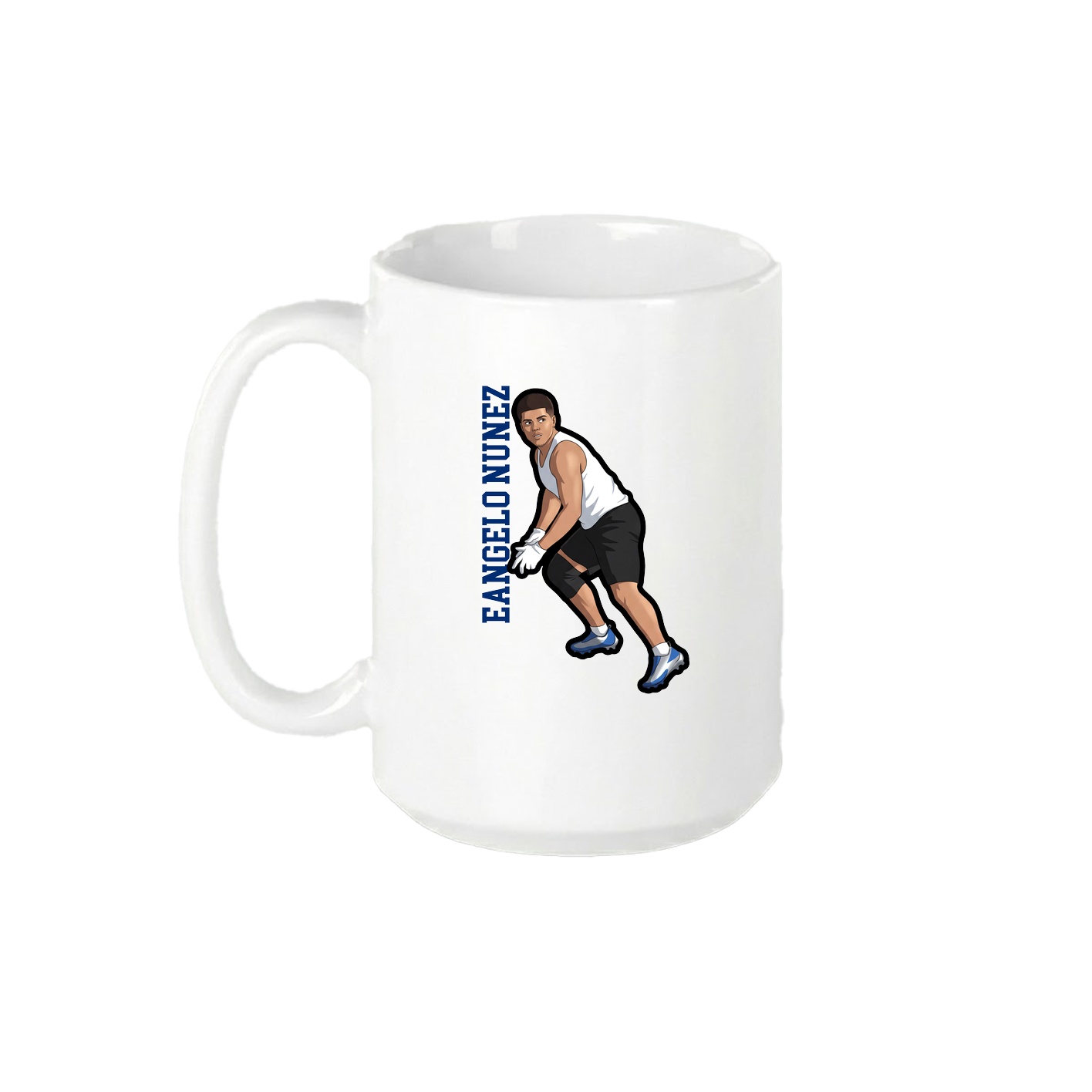 15oz Coffee Mug — Name Vertical in White