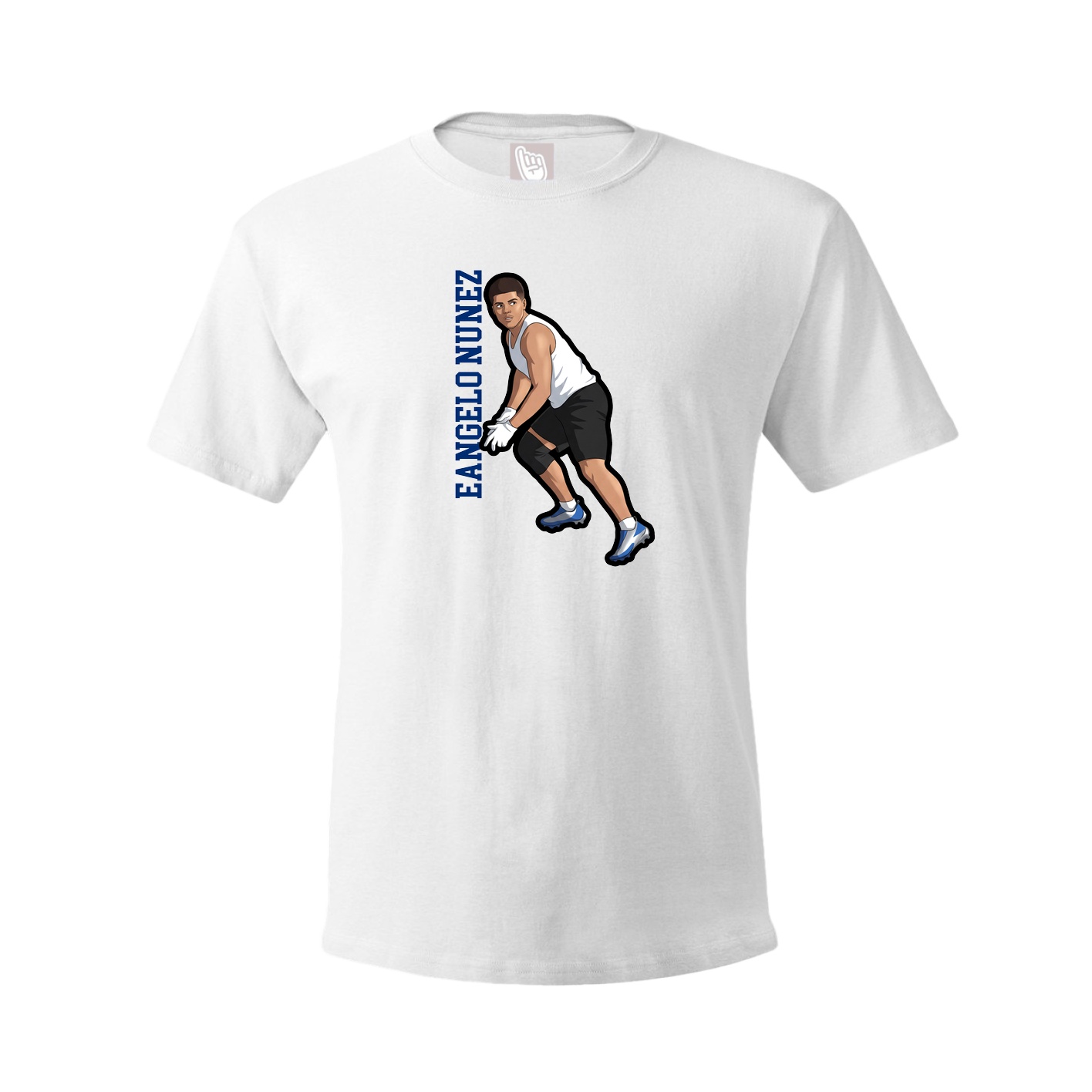 Youth Tee — Name Vertical in White