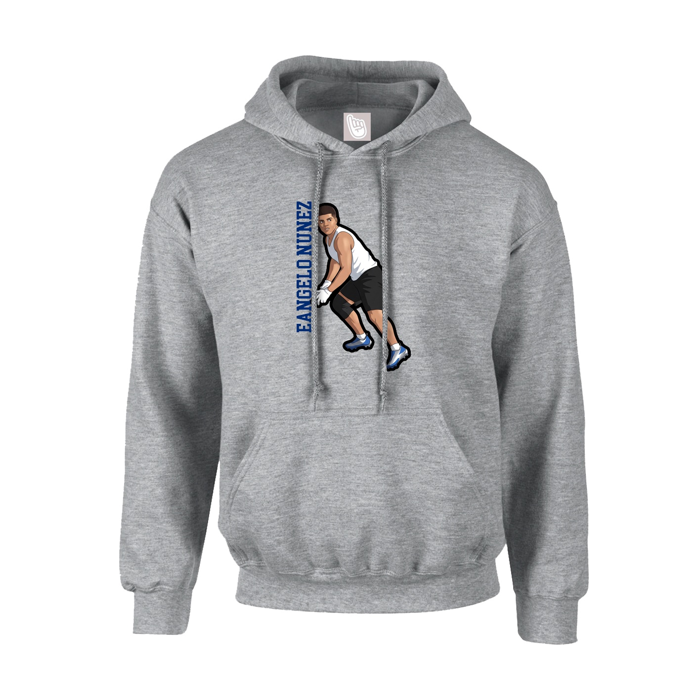 Youth Hoodie — Name Vertical in Grey