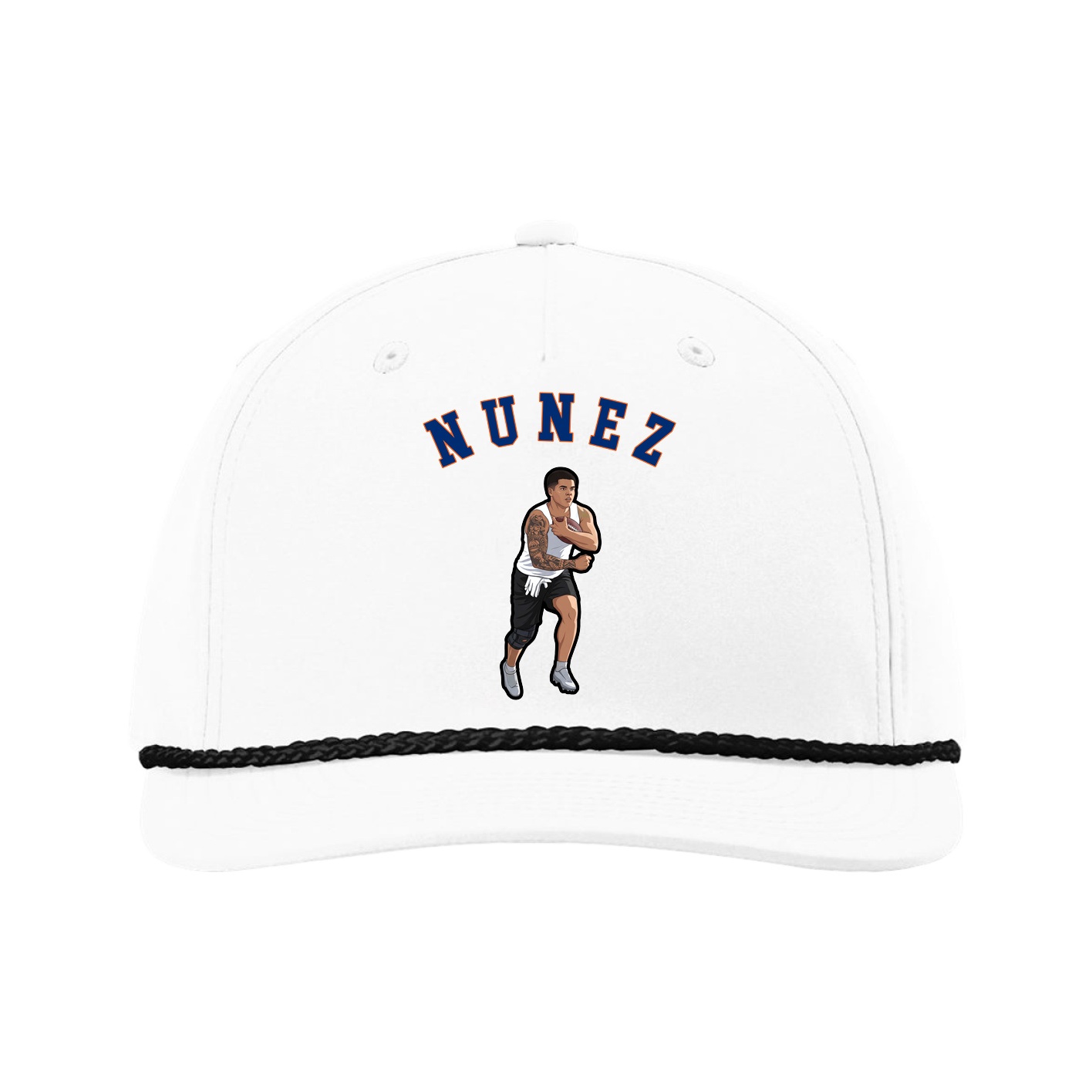 Five-Panel Classic Rope Cap — Shirsey Arch in White