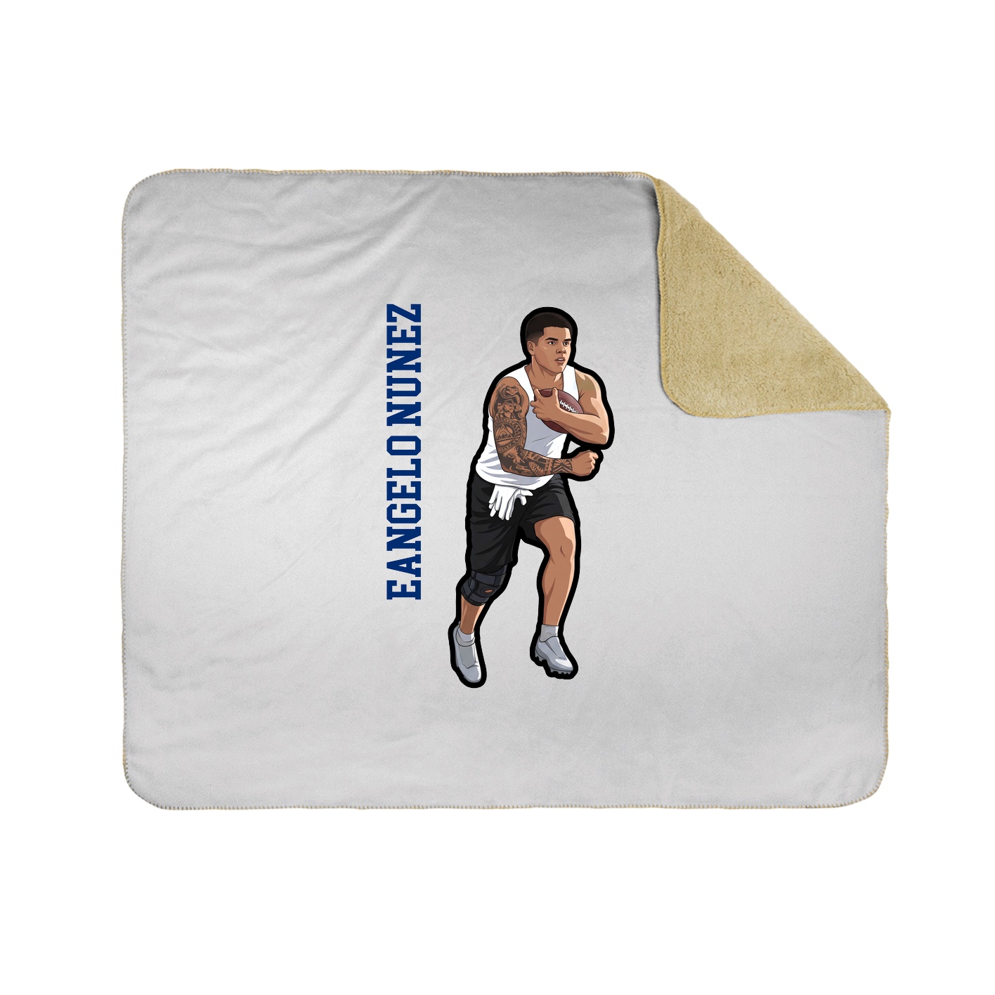 Throw Blanket — Name Vertical in White
