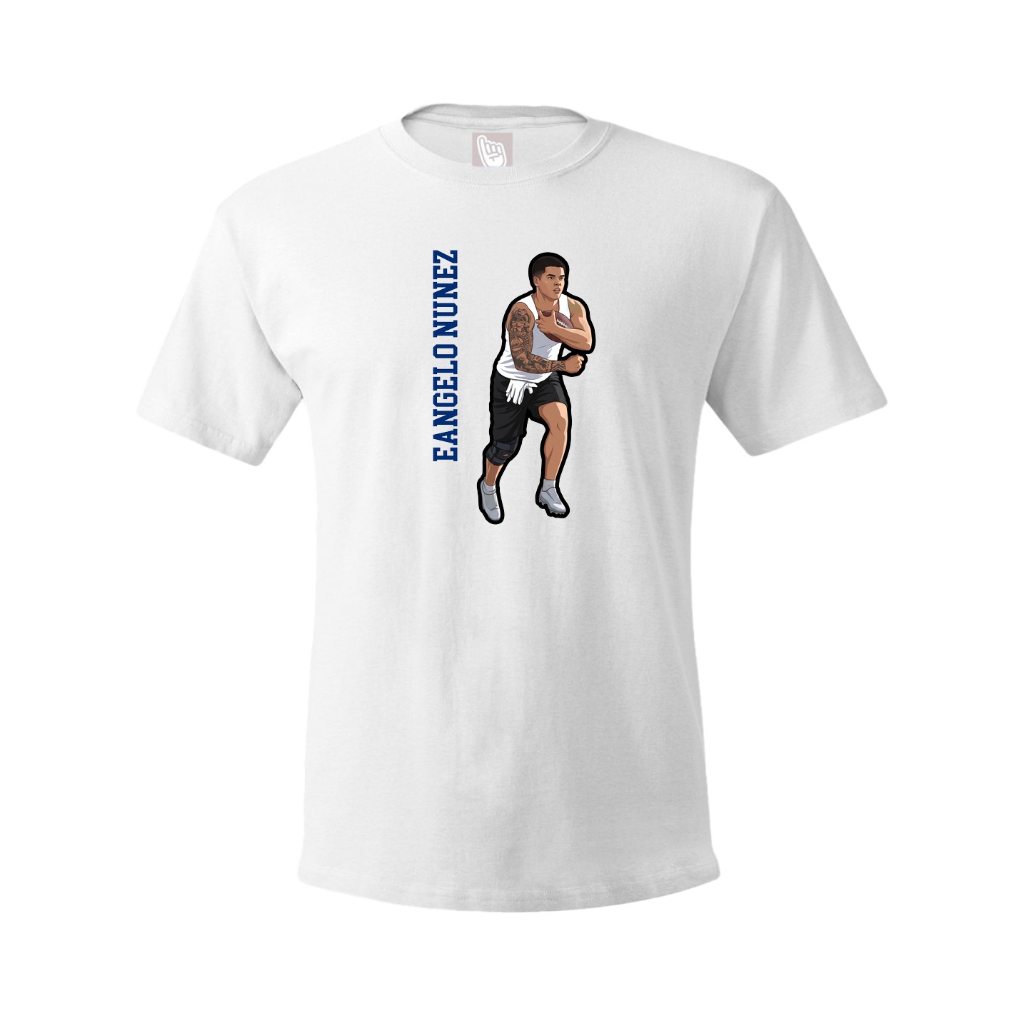 Tee — Name Vertical in White