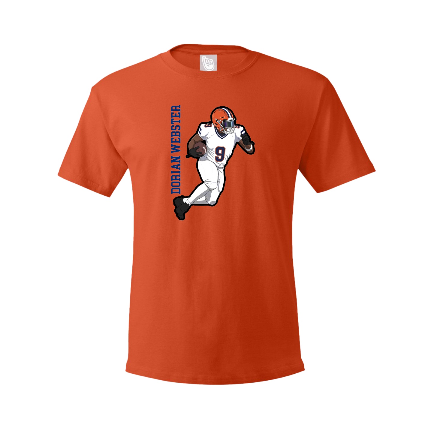Tee — Name Vertical in Orange