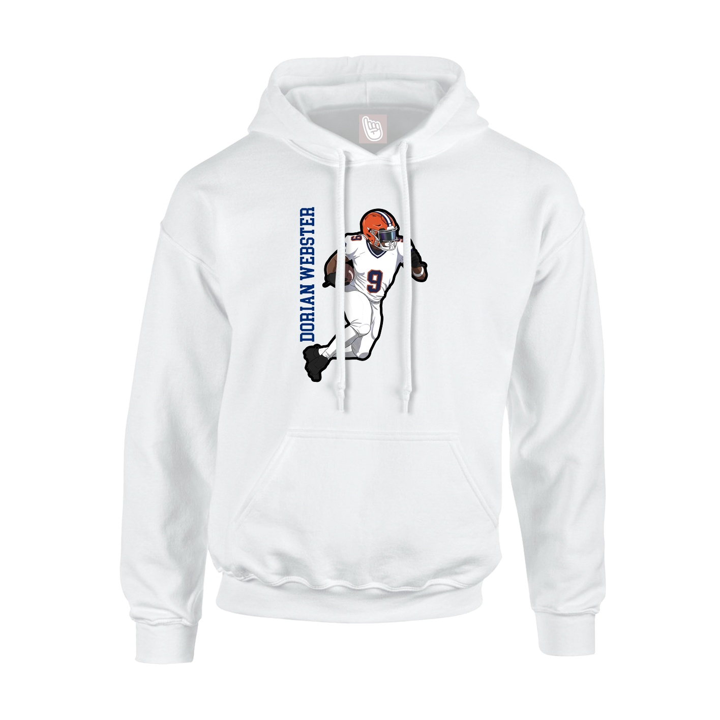 Hoodie — Name Vertical in White