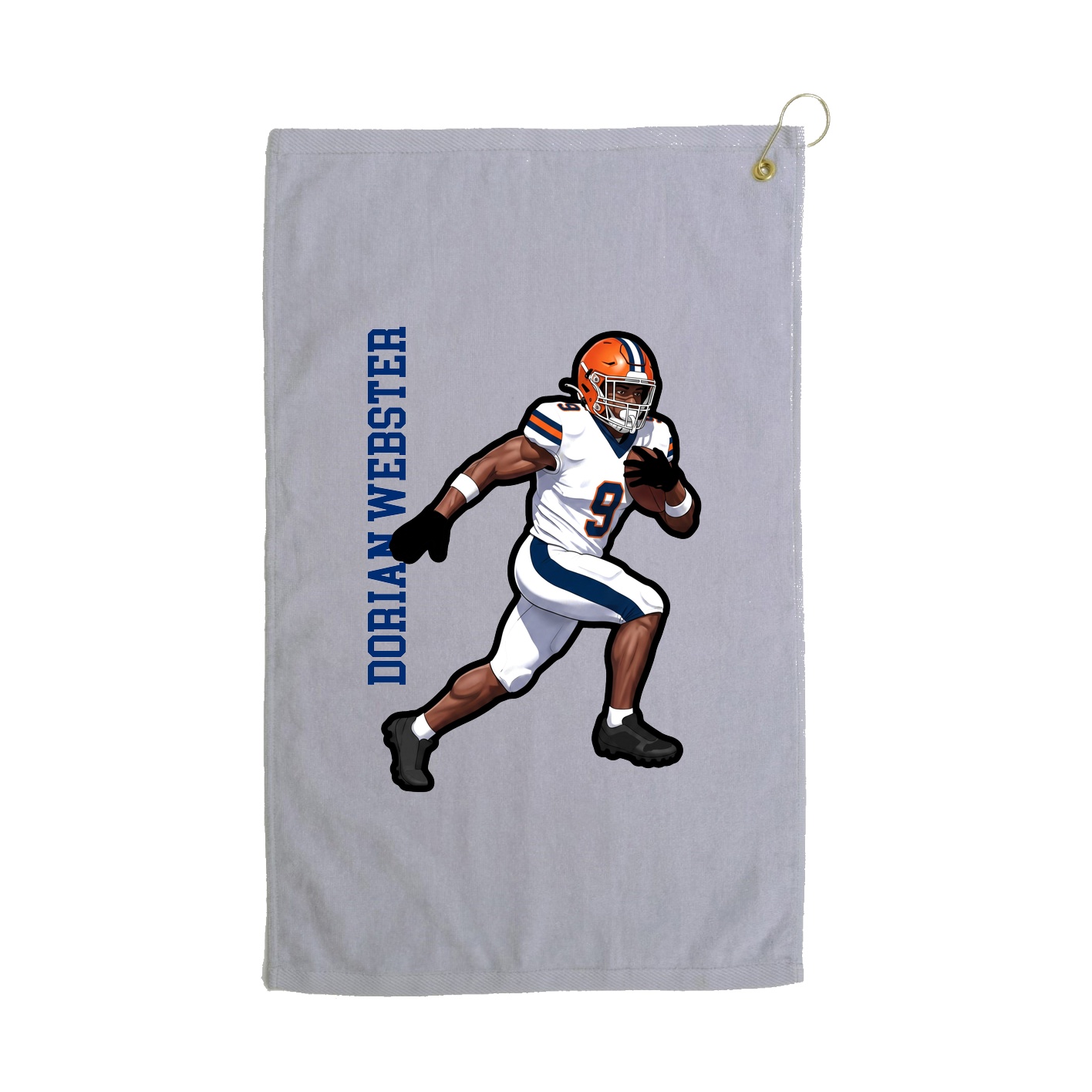 Golf Towel — Name Vertical in Grey