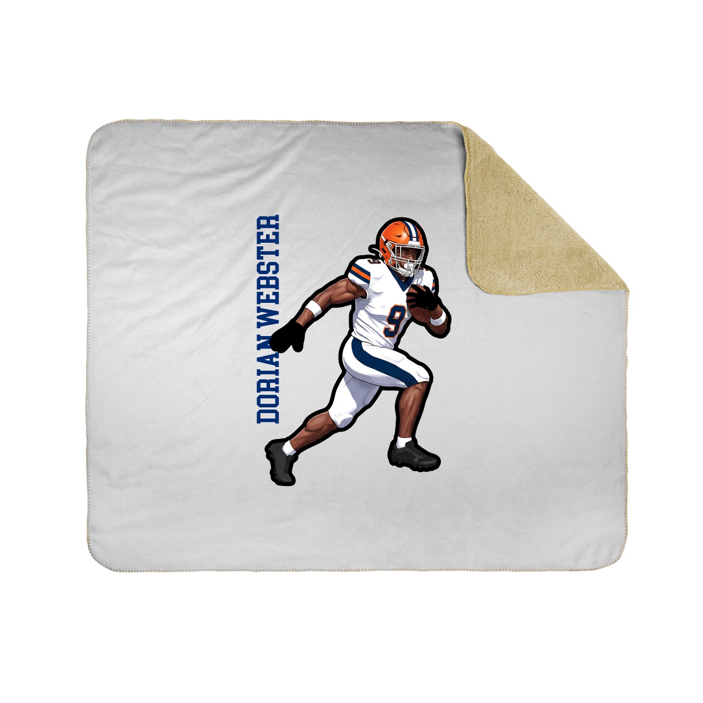 Throw Blanket — Name Vertical in White