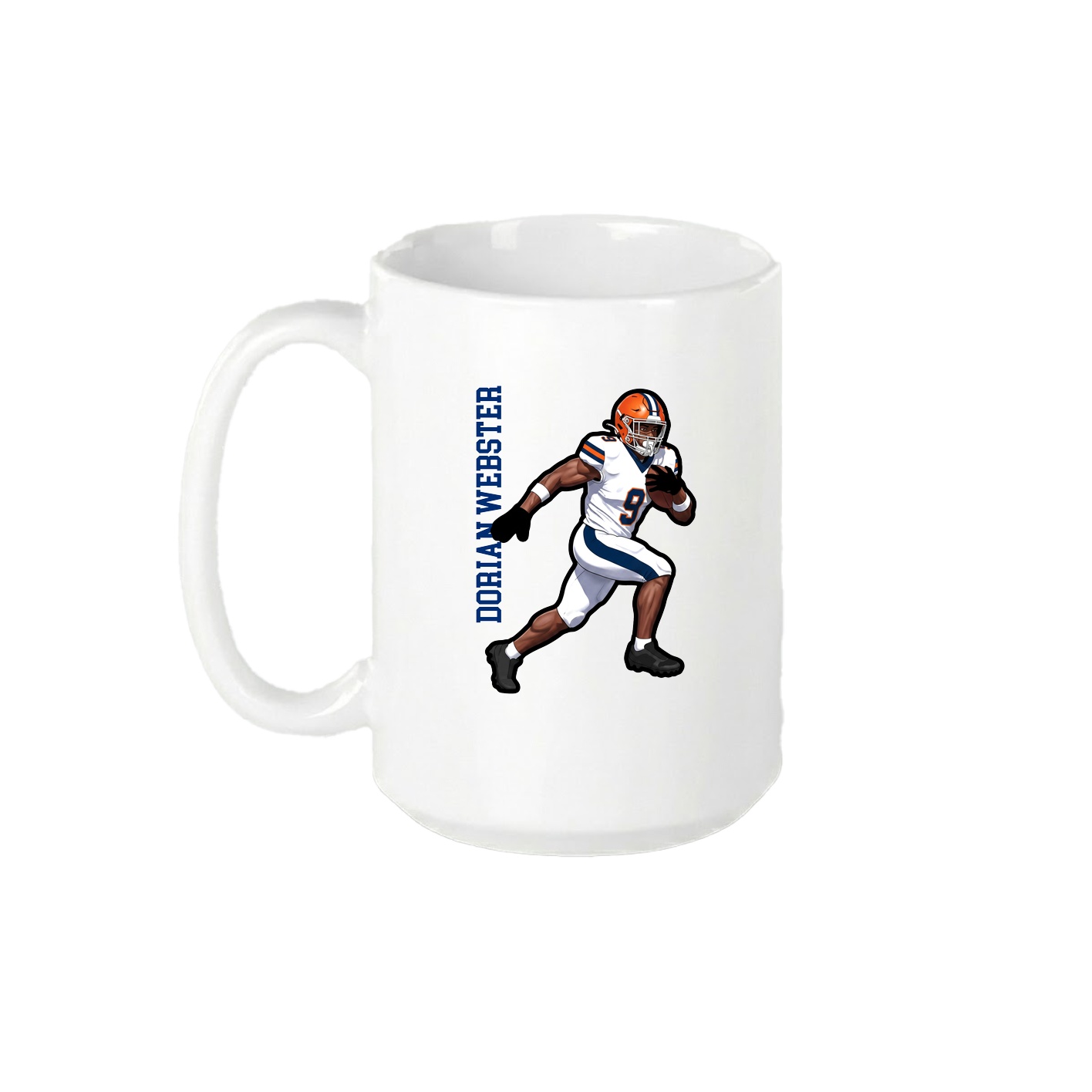 15oz Coffee Mug — Name Vertical in White
