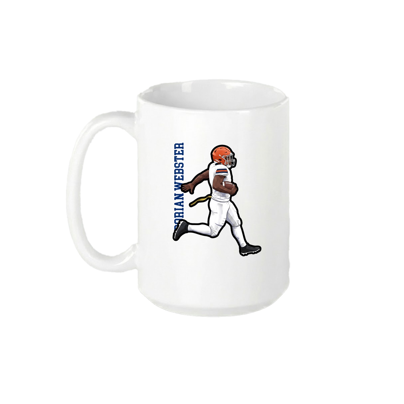15oz Coffee Mug — Name Vertical in White