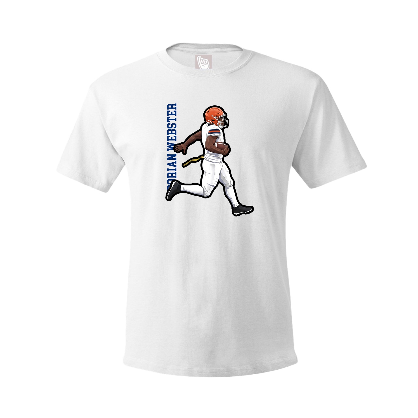 Youth Tee — Name Vertical in White