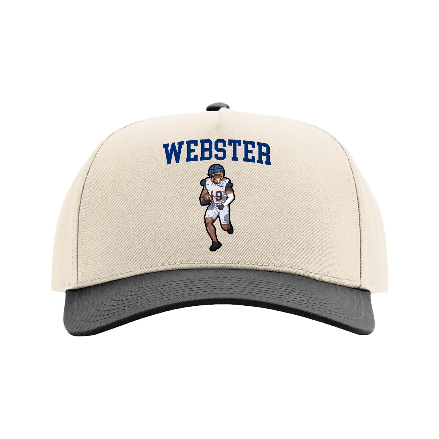 Full Fabric Five-Panel Champ Cap — Shirsey in Cream/Black