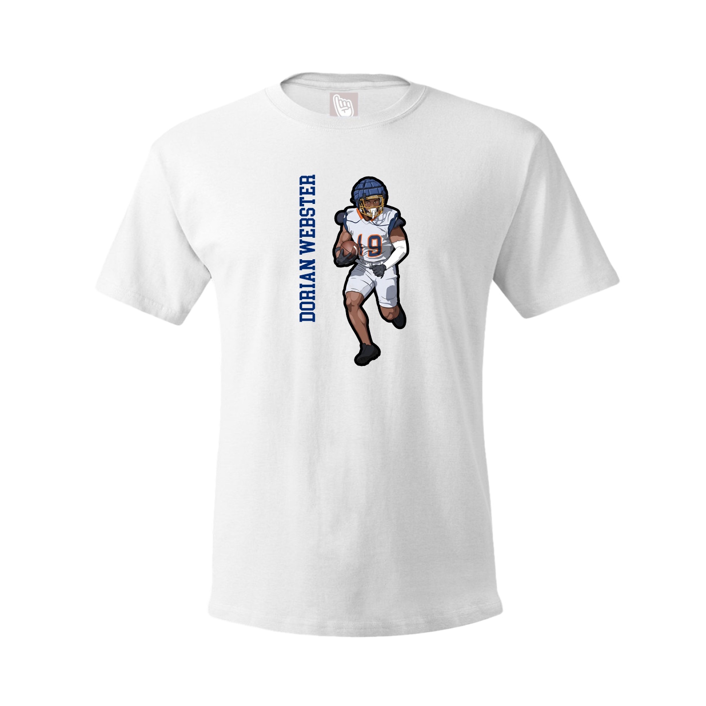 Youth Tee — Name Vertical in White