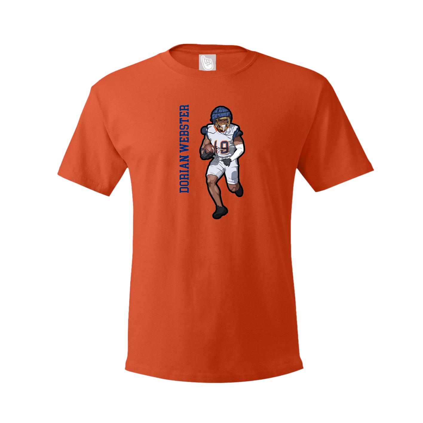 Youth Tee — Name Vertical in Orange