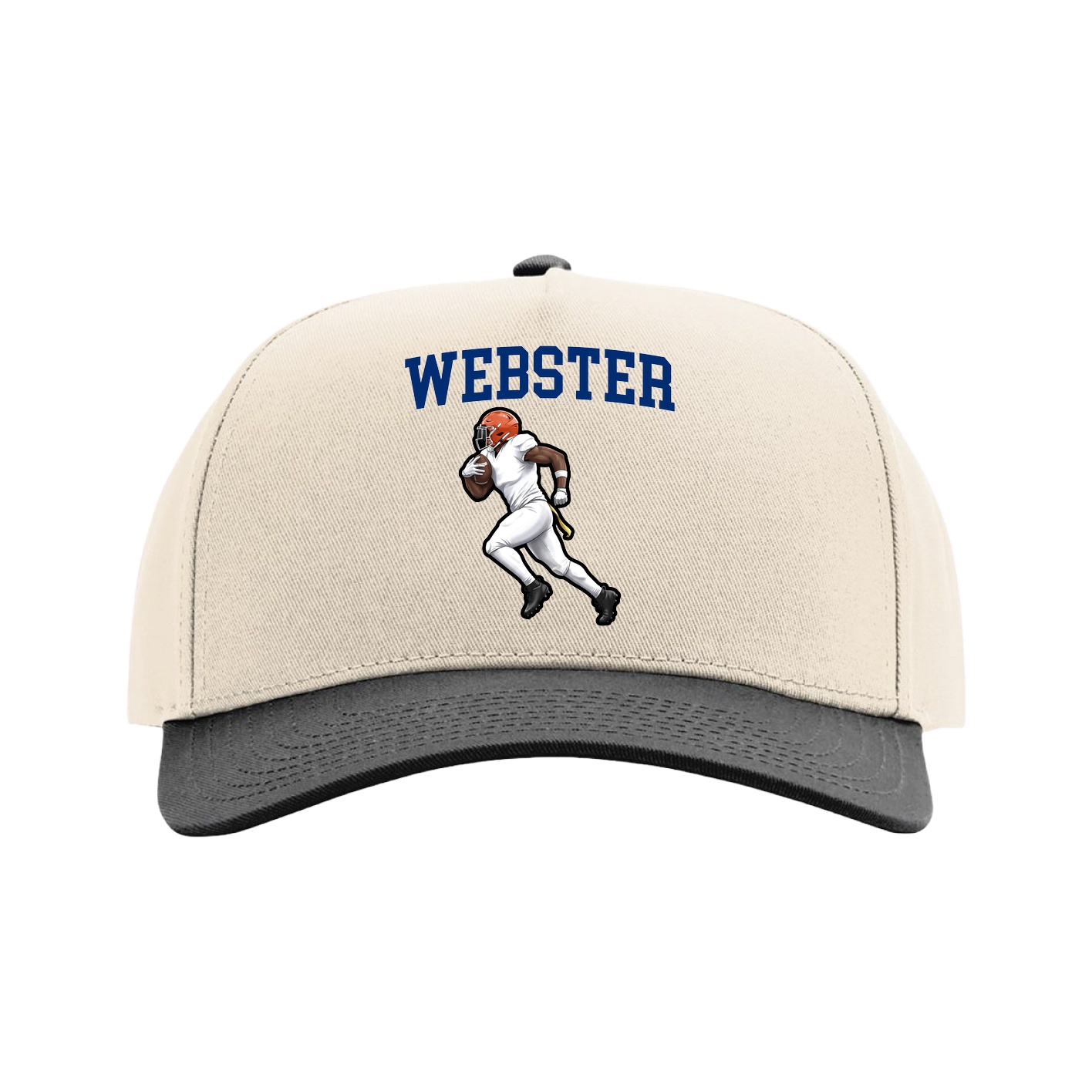 Full Fabric Five-Panel Champ Cap — Shirsey in Cream/Black