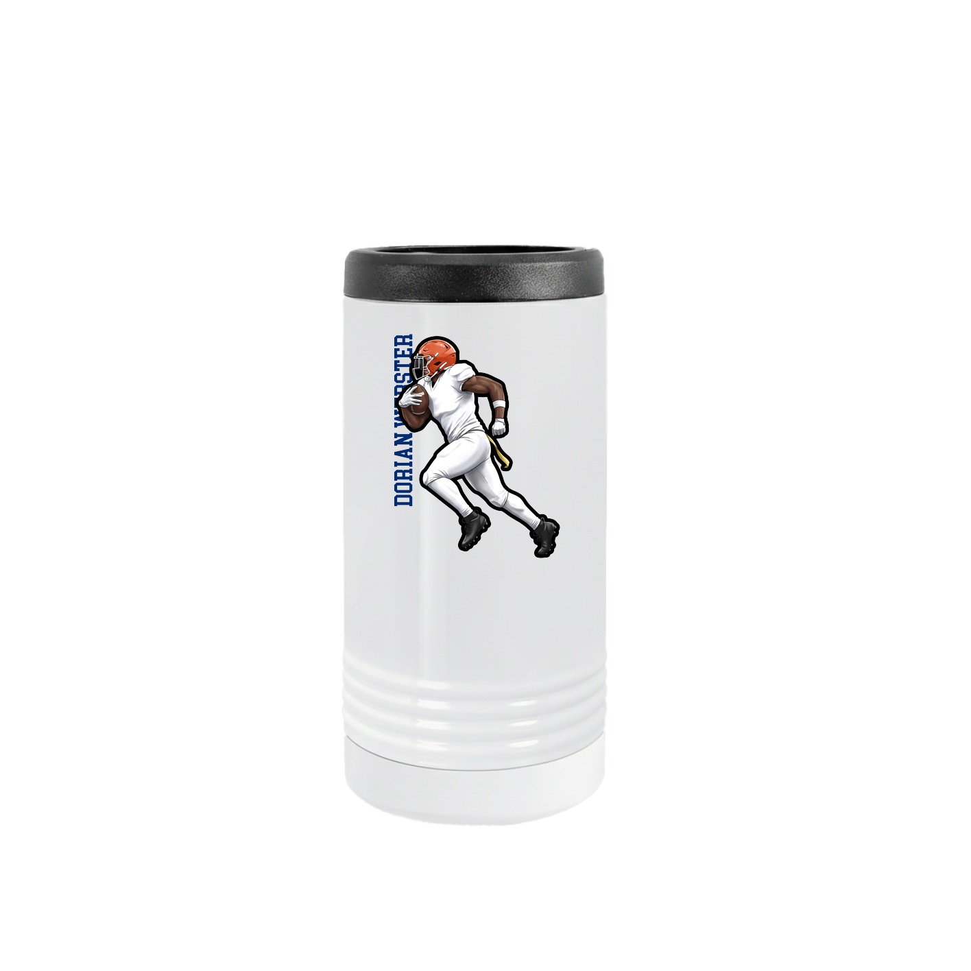 Slim Beverage Holder — Name Vertical in White