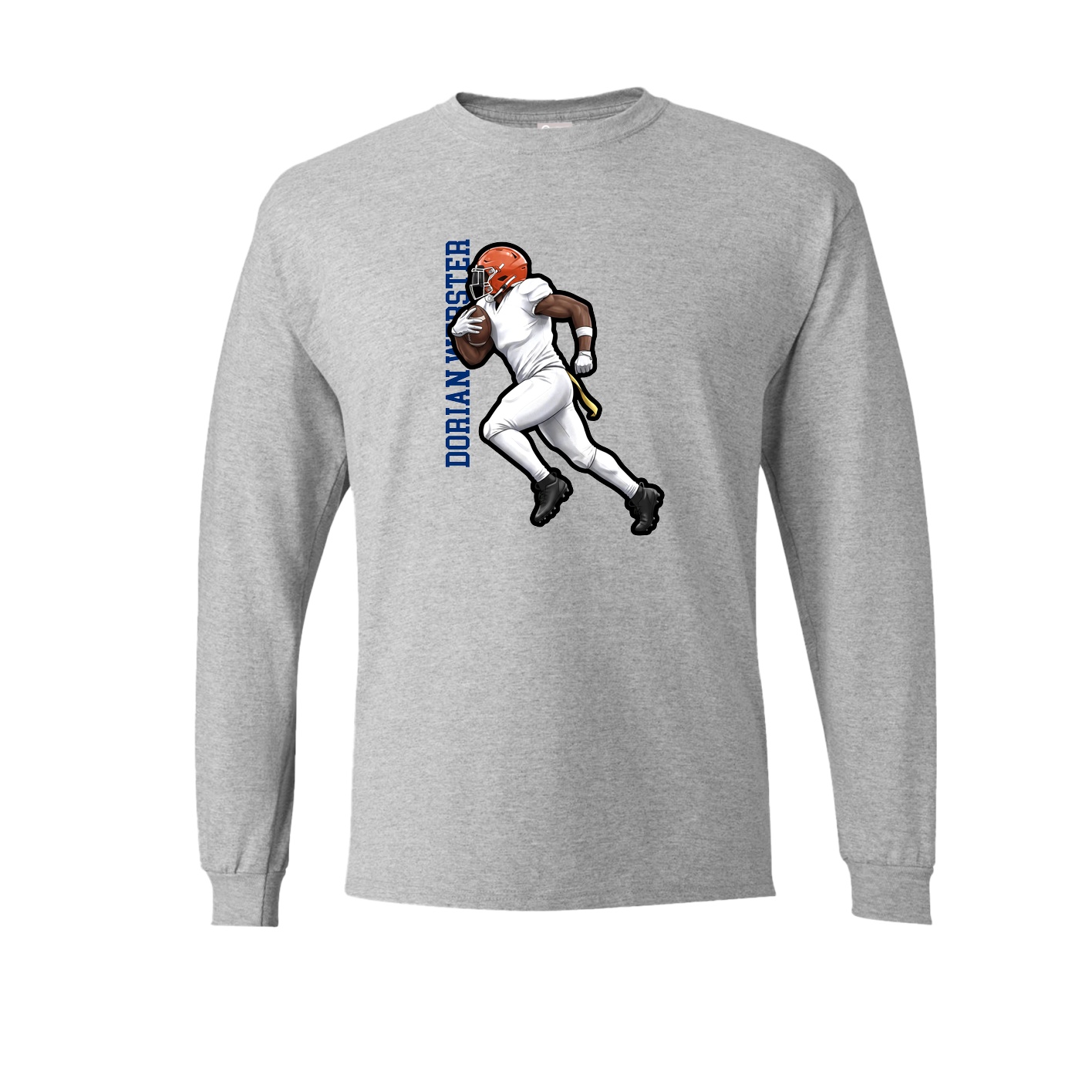 Long Sleeve Tee — Name Vertical in Grey
