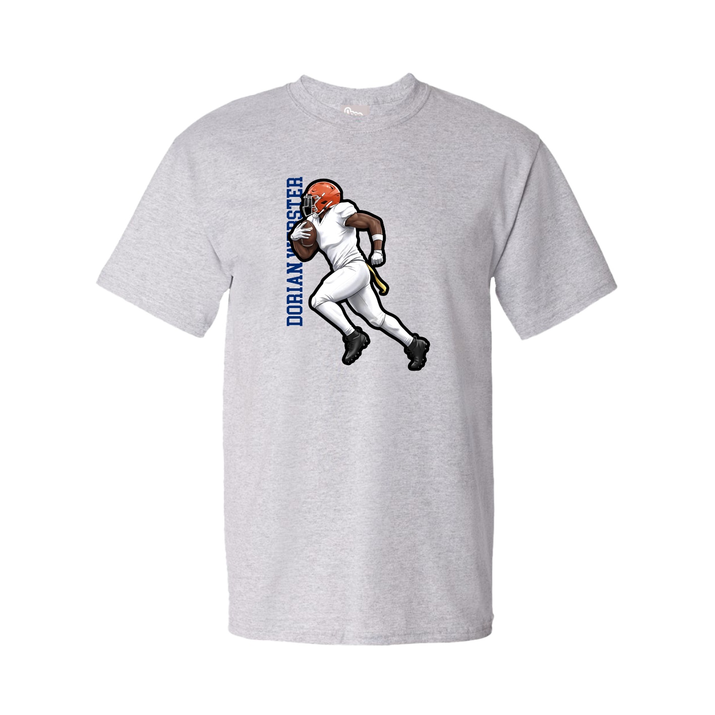 Youth Tee — Name Vertical in Grey
